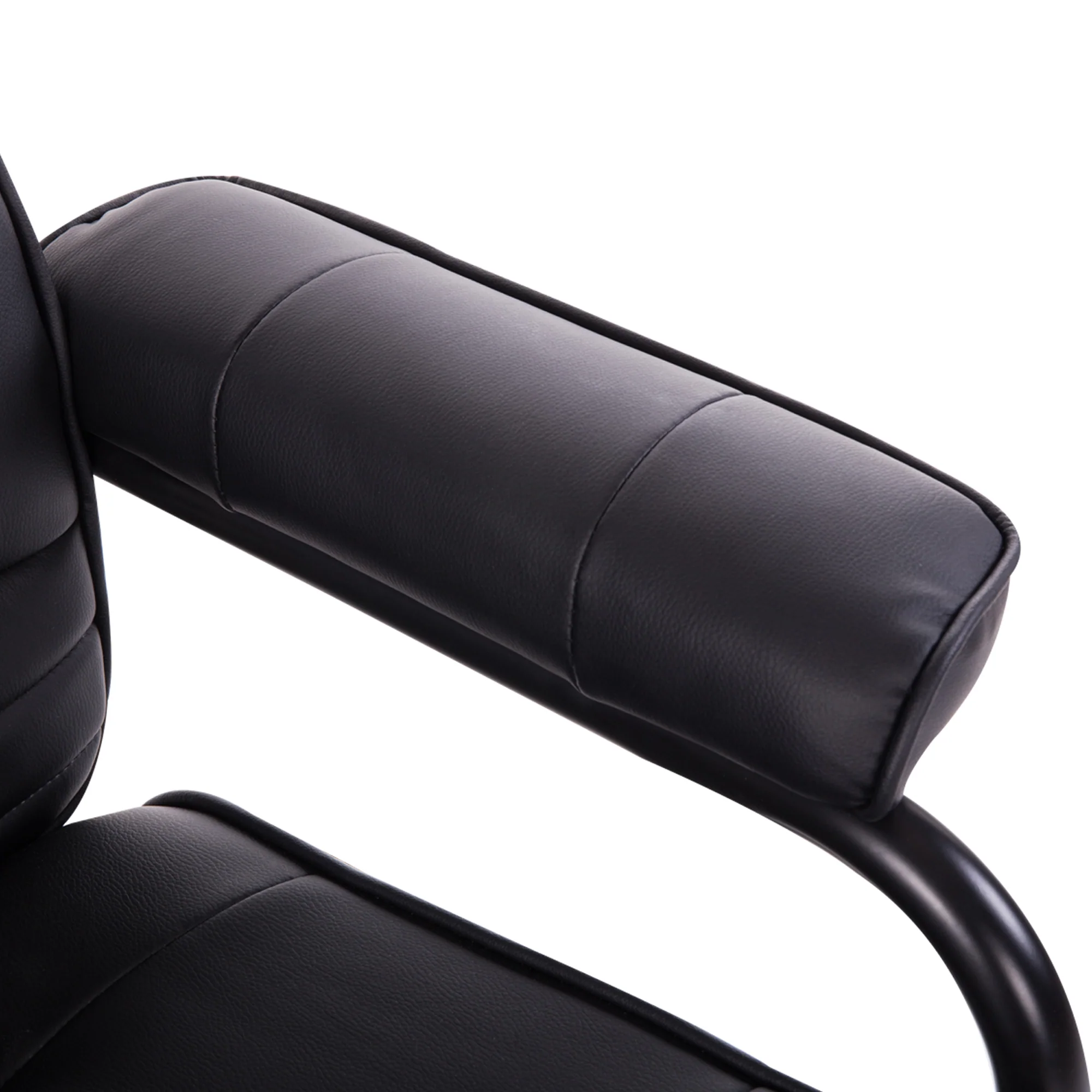 Fauteuil de Massage et Relaxation électrique pivotant inclinable avec Repose-Pied revêtement synthétique Noir - Image 10