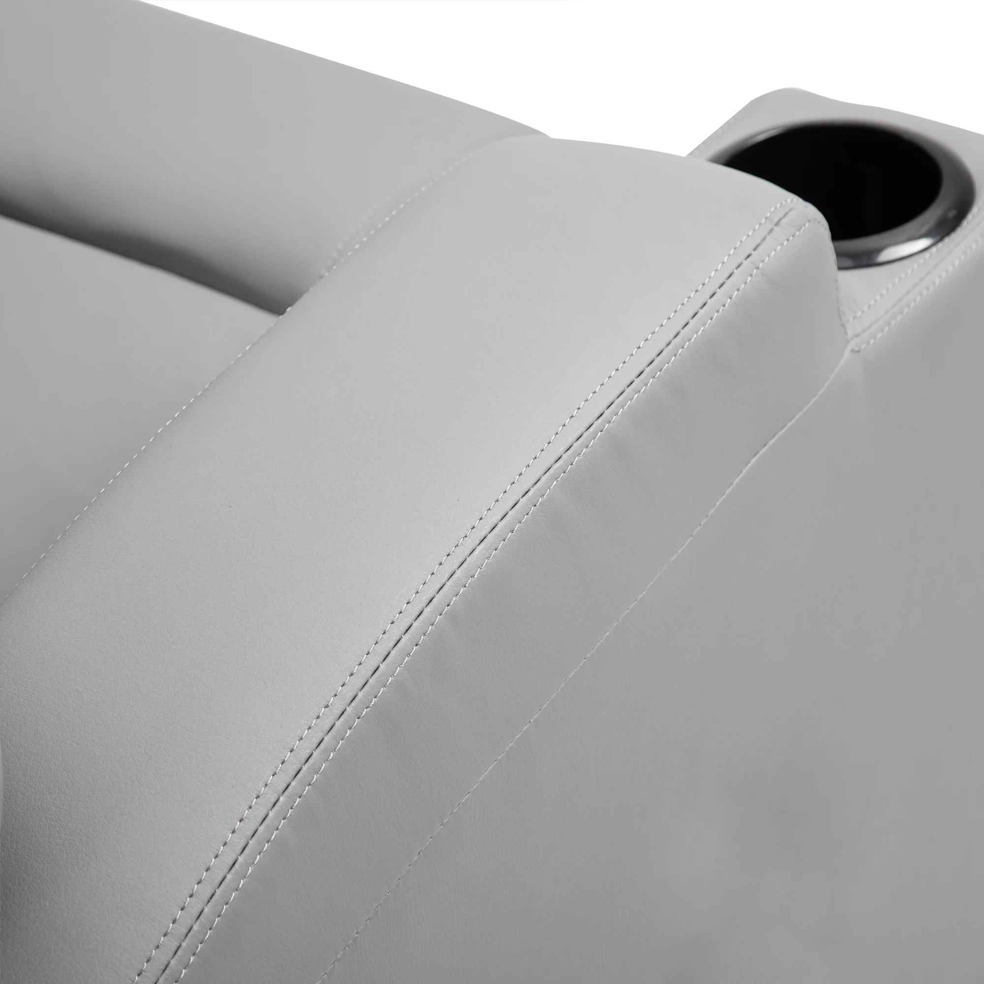 Fauteuil de Massage Inclinable, Chaise de Relaxation avec dossier et repose-pied électrique réglables revêtement synthétique pour Salon, Chambre, Cinéma Maison Gris - Image 10