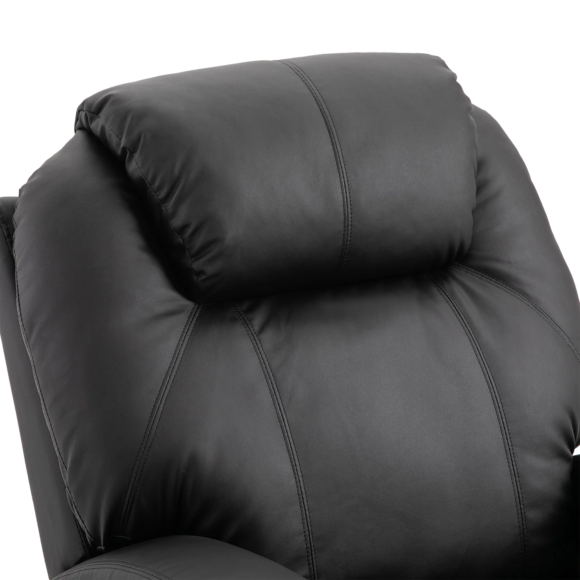Fauteuil de Massage Inclinable, Chaise de Relaxation avec dossier et repose-pied électrique réglables revêtement synthétique pour Salon, Chambre, Cinéma Maison Noir - Image 10