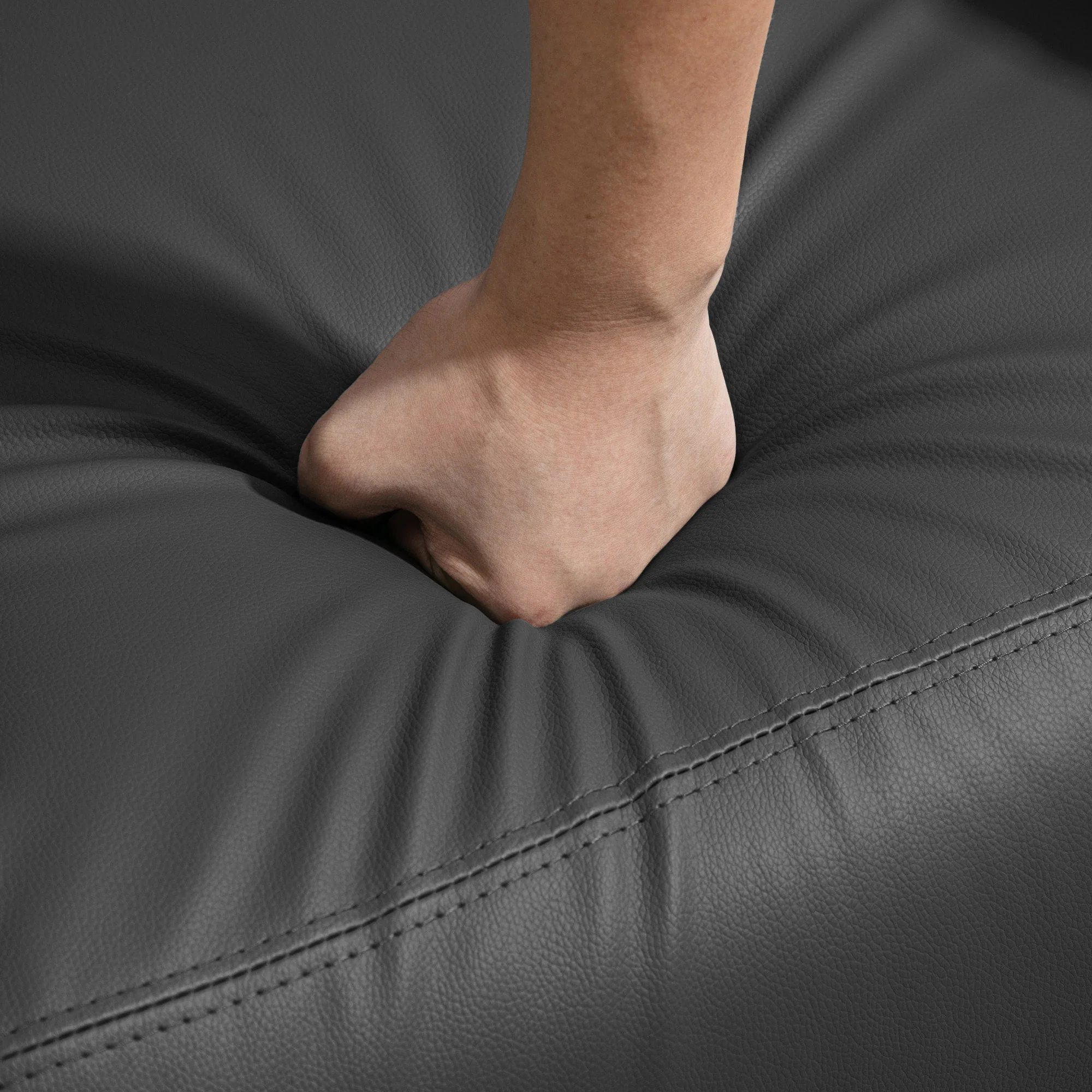 Fauteuil de Relaxation et Massage électrique avec Inclinaison Manuelle Dossier Repose-Pied réglable revêtement synthétique Noir - Image 10