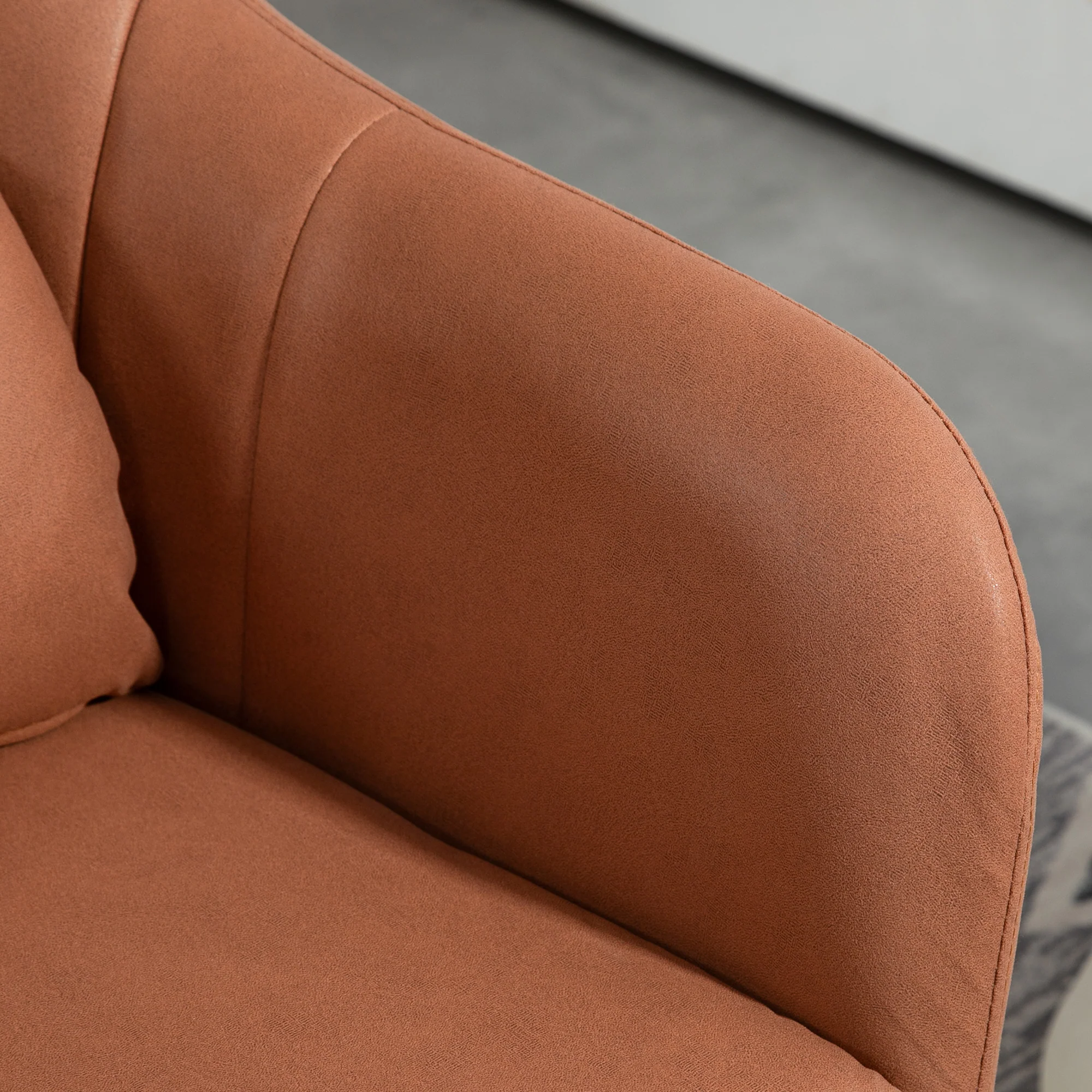 Fauteuil de salon chaise relax fauteuil de chambre grand confort - coussins lombaires hauteur réglable pivotant 360° piètement en métal chromé -marron - Image 6