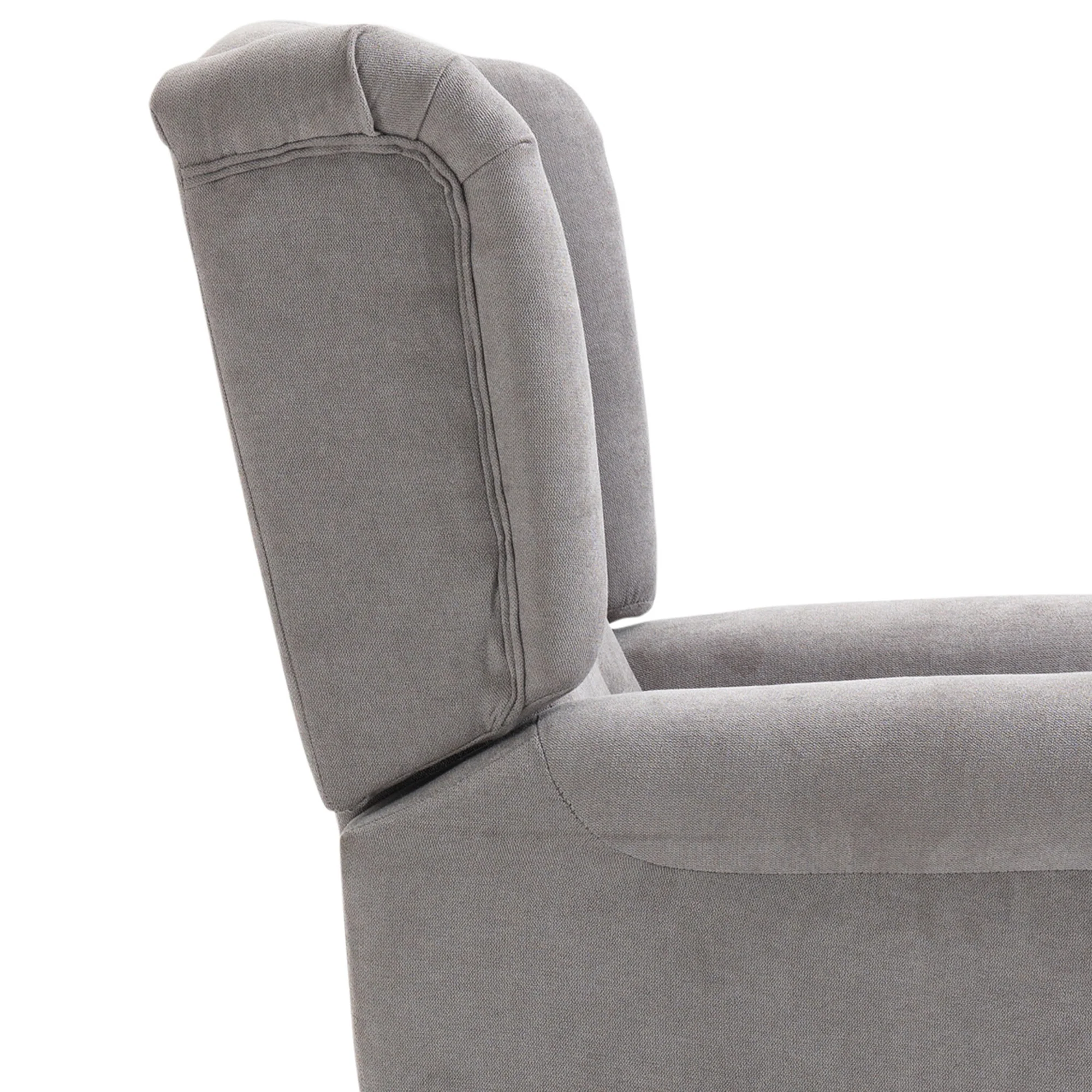 Fauteuil de salon fauteuil capitonné avec assise large, pieds en bois, style classique, grand confort, 74 x 86 x 102 cm, gris - Image 9