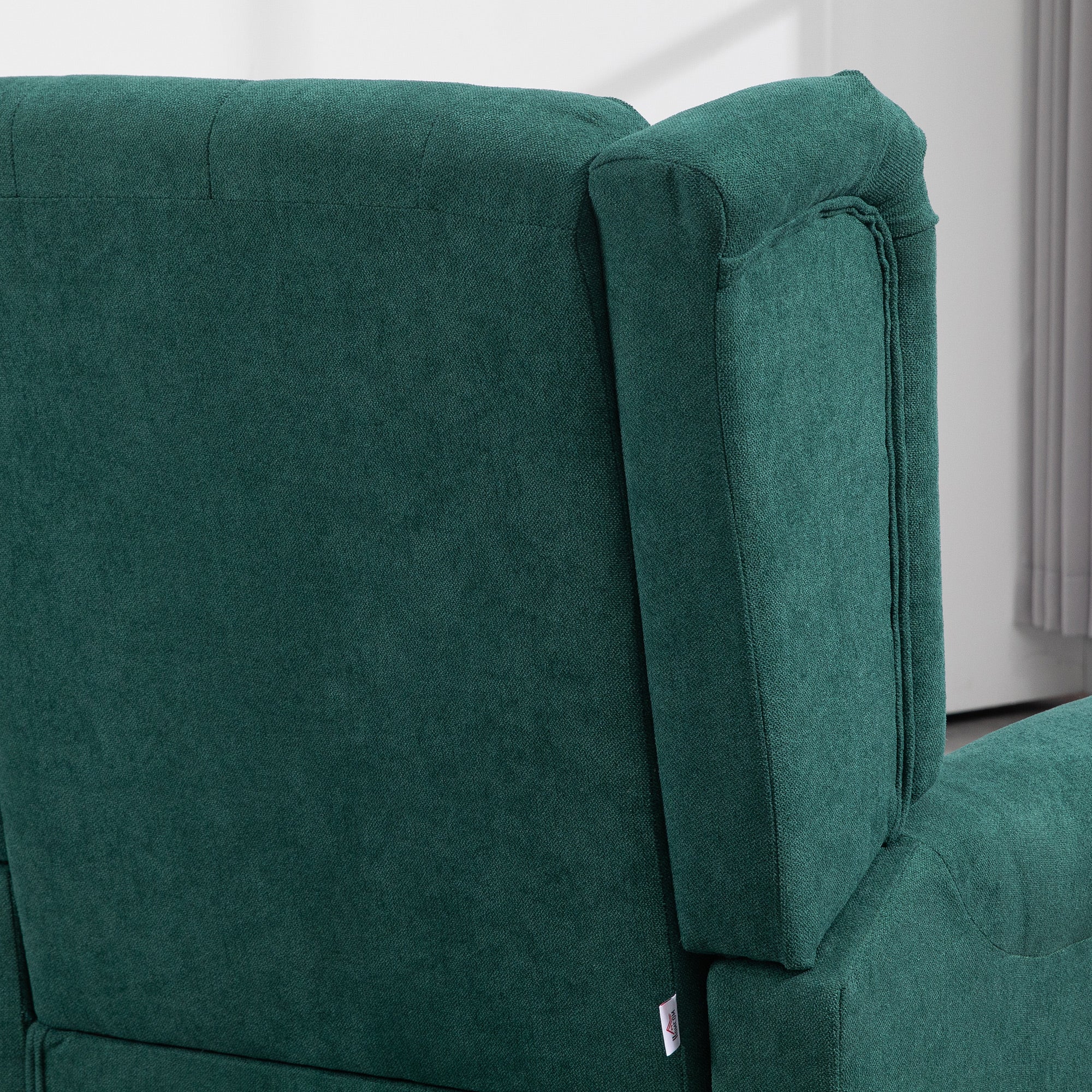 Fauteuil de salon, fauteuil capitonné avec pieds en bois, assise large, grand confort, style classique, 74 x 86 x 102 cm, vert - Image 9