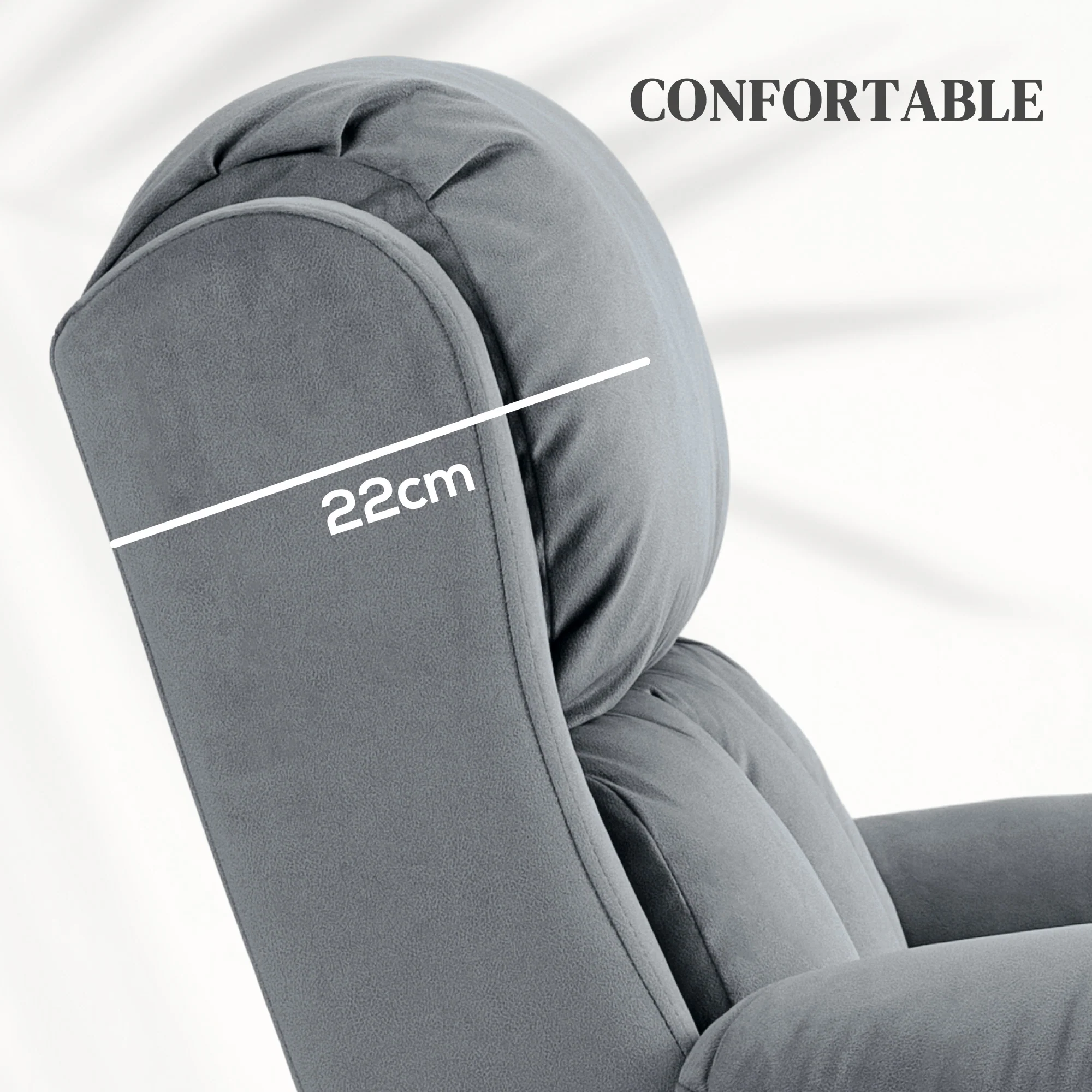 Fauteuil relax électrique, fauteuil électrique releveur, massage et chaleur, inclinaison réglable, assise large, revêtement synthétique, fauteuil relaxant avec repose-pied, télécommandes, gris - Image 8
