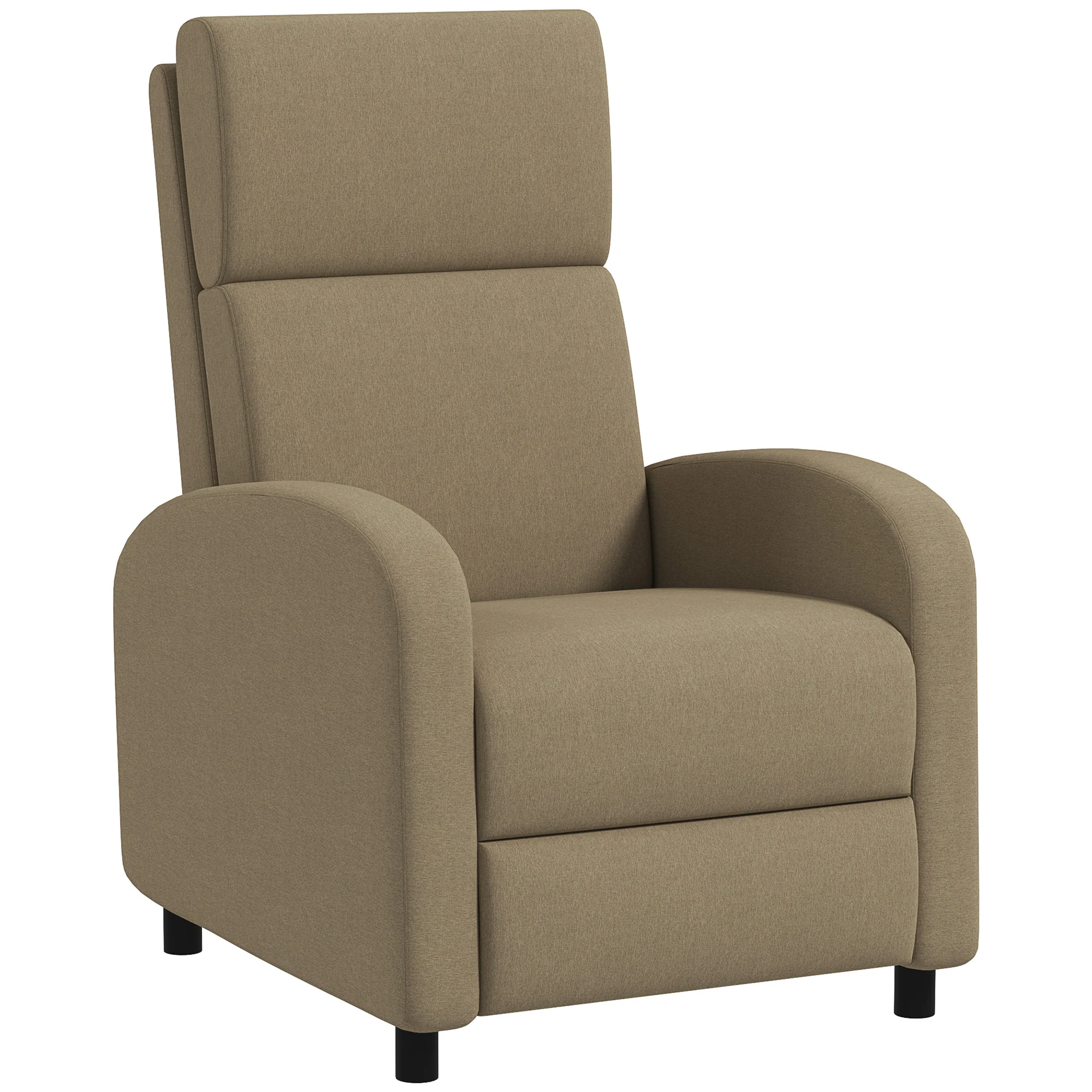 Fauteuil relax fauteuil de relaxation inclinable salon avec avec dossier réglable jusqu'à 160° manuellement, repose-pieds intégré pour salon chambre bureau home cinéma, charge 120 kg, beige - Image 2