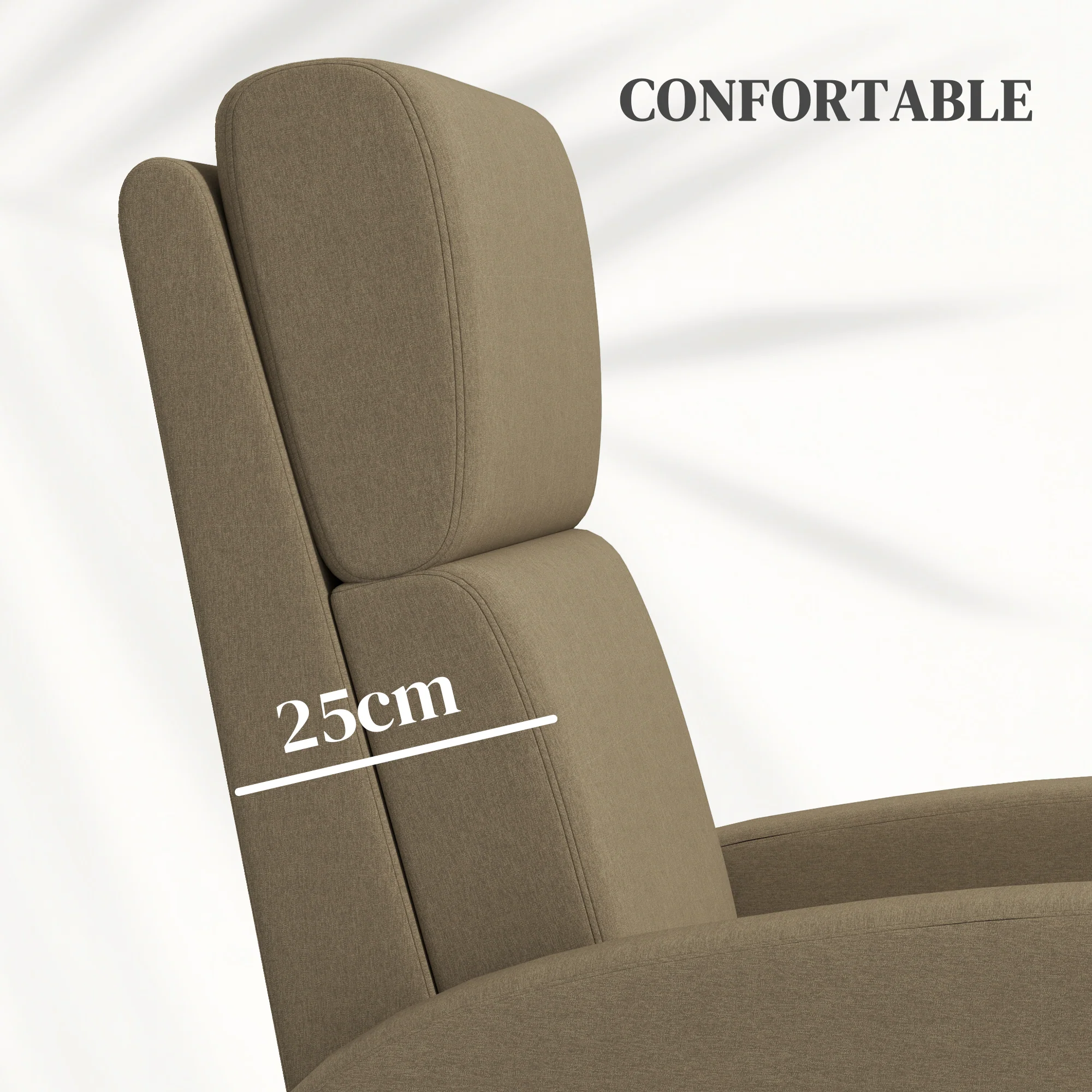 Fauteuil relax fauteuil de relaxation inclinable salon avec avec dossier réglable jusqu'à 160° manuellement, repose-pieds intégré pour salon chambre bureau home cinéma, charge 120 kg, beige - Image 7