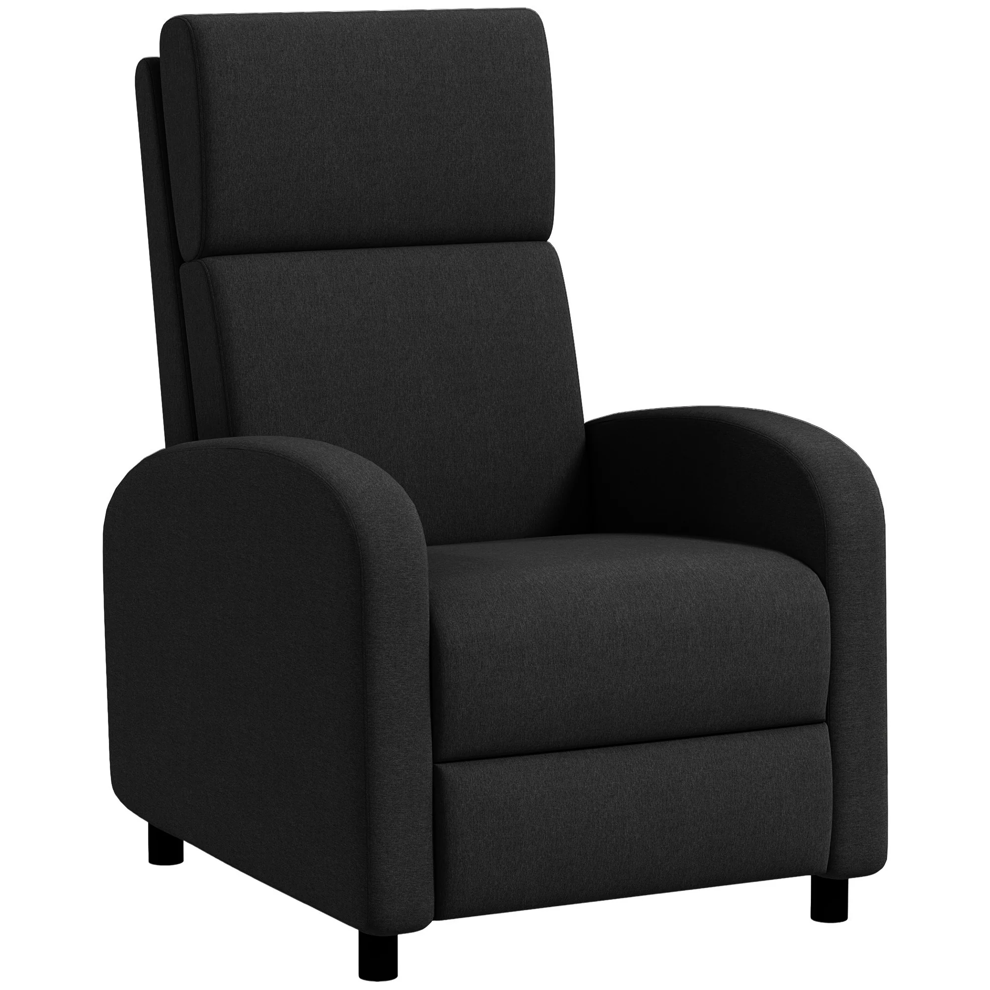 Fauteuil relax fauteuil de relaxation inclinable salon avec dossier réglable jusqu'à 160° manuellement, repose-pieds intégré pour salon chambre bureau home cinéma, charge 120 kg, noir - Image 11