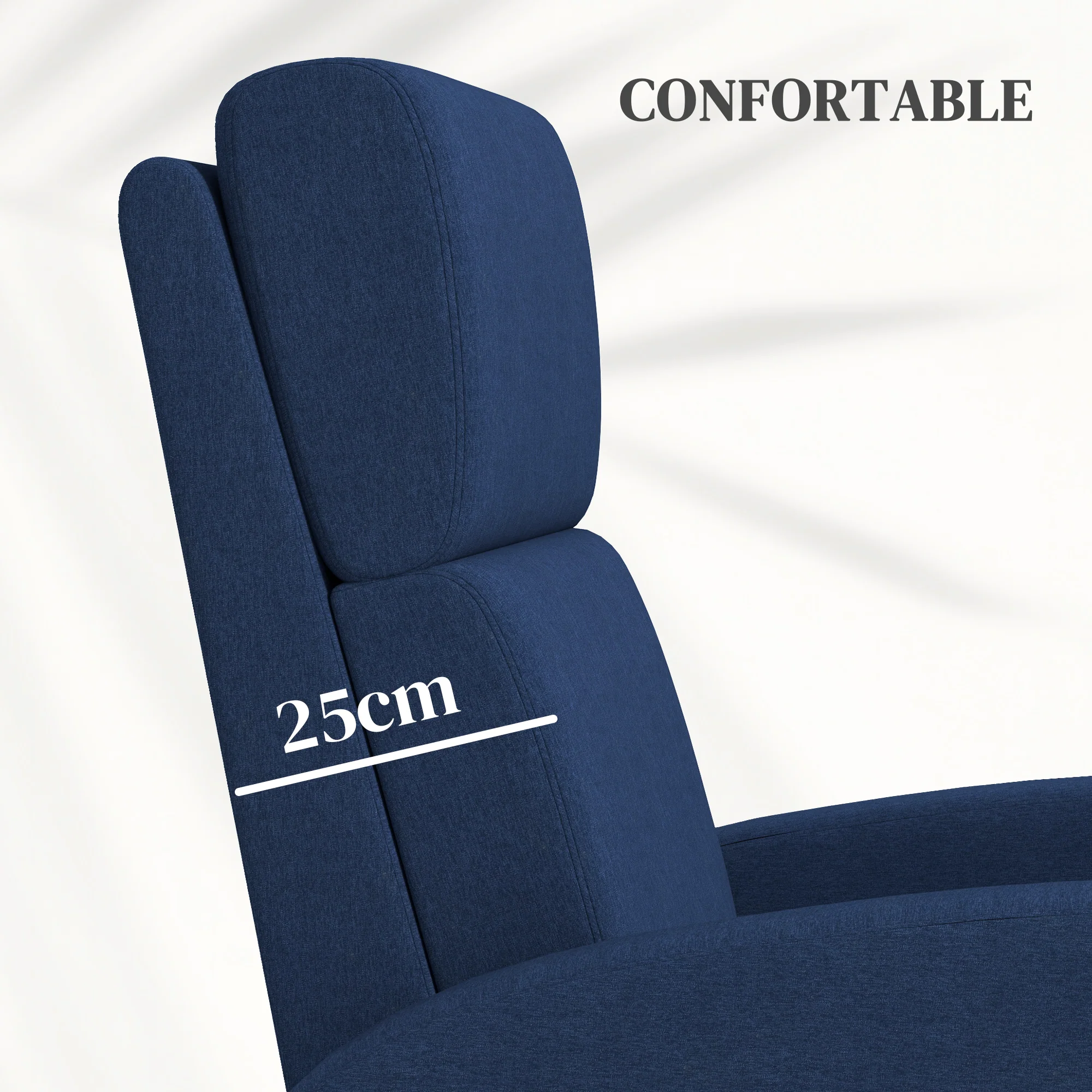 Fauteuil relax fauteuil de relaxation inclinable salon avec dossier réglable jusqu'à 160° manuellement, repose-pieds intégré pour salon chambre bureau home cinéma, charge 120 kg, bleu - Image 7
