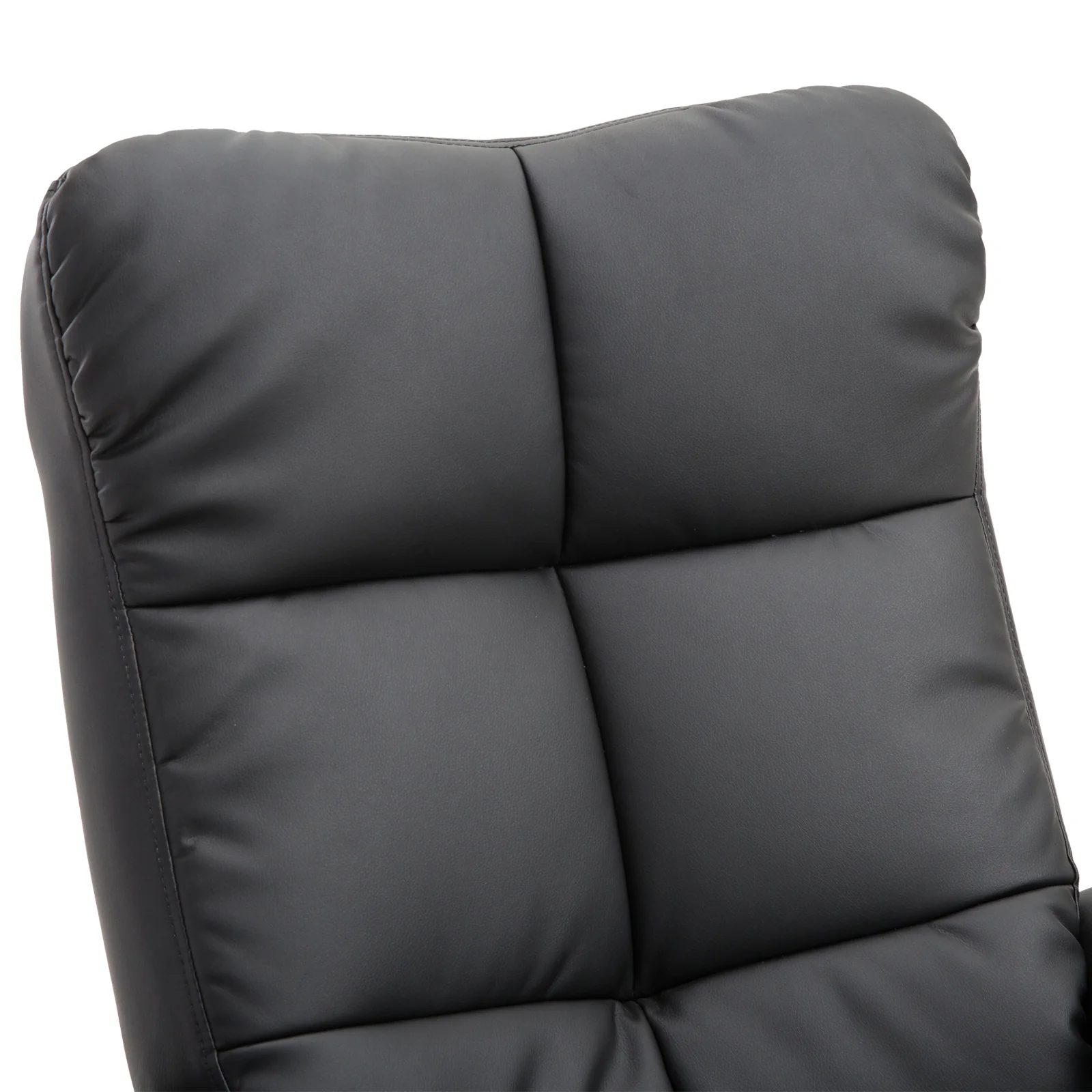 Fauteuil relax inclinable fauteuil de salon avec repose-pieds pouf coffre rangement revêtement synthétique couleur noire - Image 9