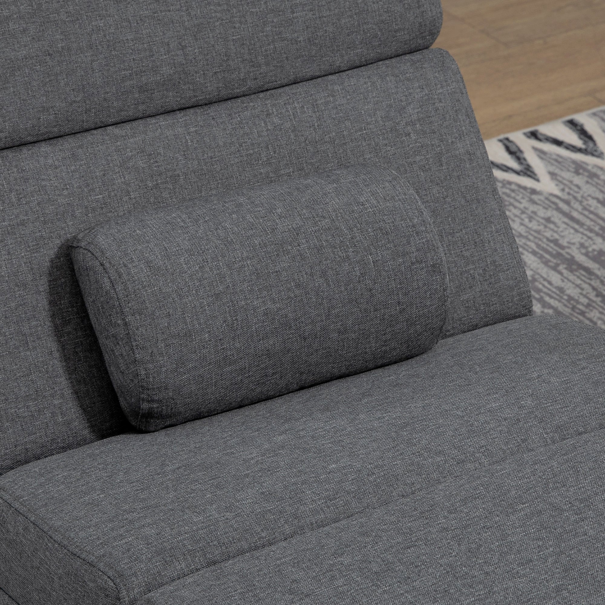 Fauteuil relax salon fauteuil de massage et chauffage meridienne chaise longue d'intérieur, avec télécommande et oreiller, chambre à coucher, salon, tissu effet lin gris - Image 9