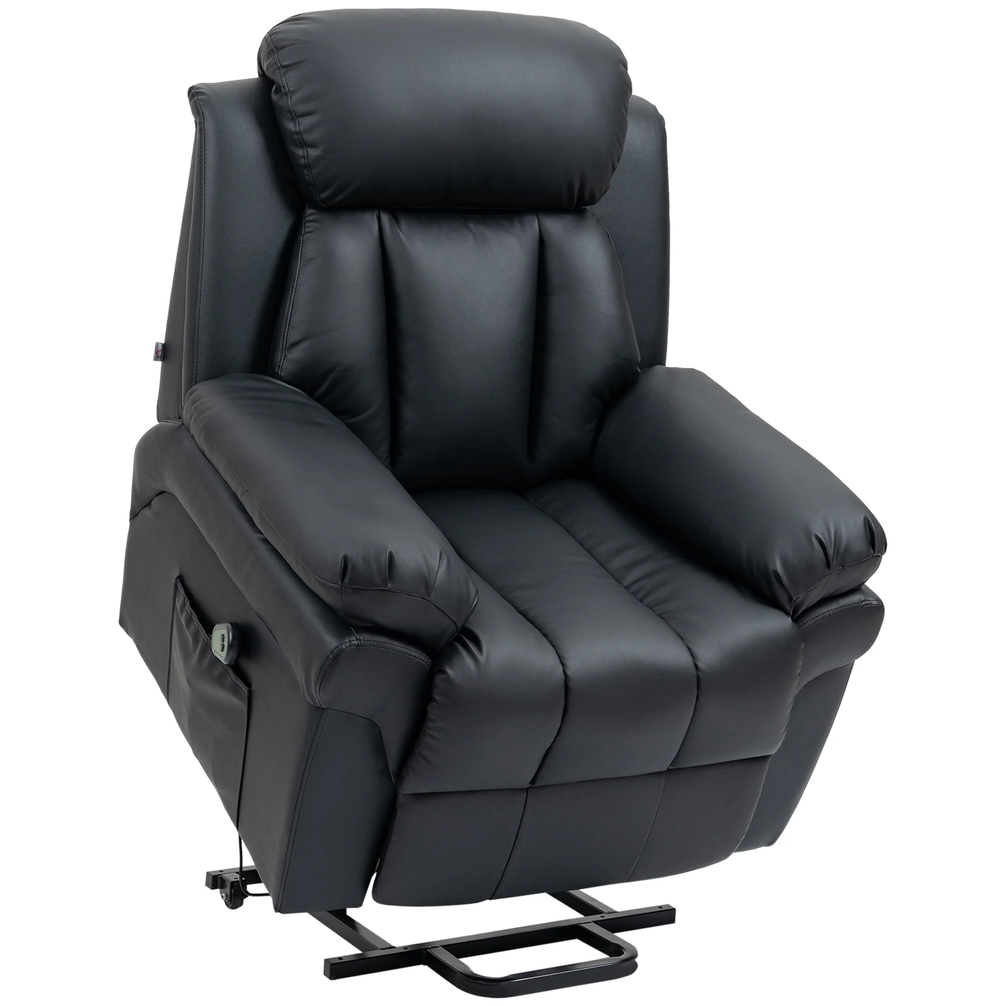 Fauteuil releveur électrique, fauteuil relax électrique avec repose-pied ajustable, dossier inclinable, télécommande, poche latérale, pour personnes âgées, noir - Image 11