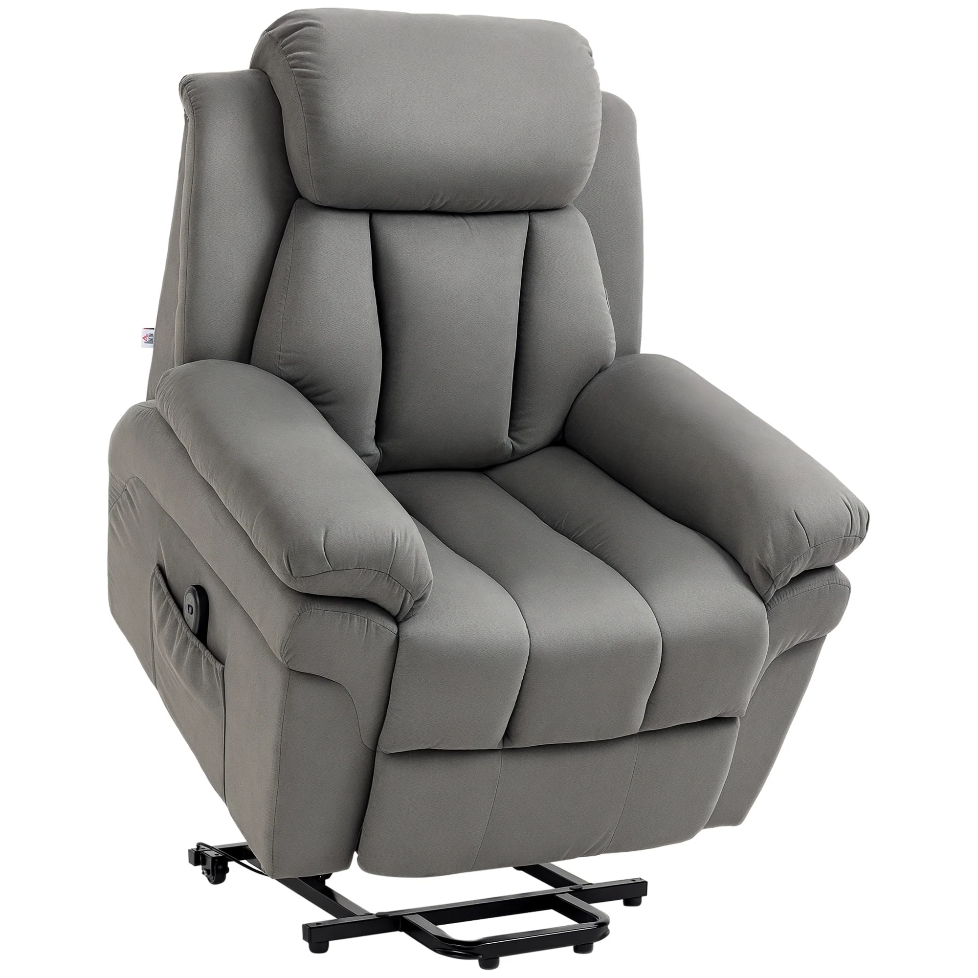 Fauteuil releveur électrique, fauteuil relax électrique avec repose-pied ajustable, dossier inclinable, télécommande, poche latérale, pour personnes âgées, gris - Image 11