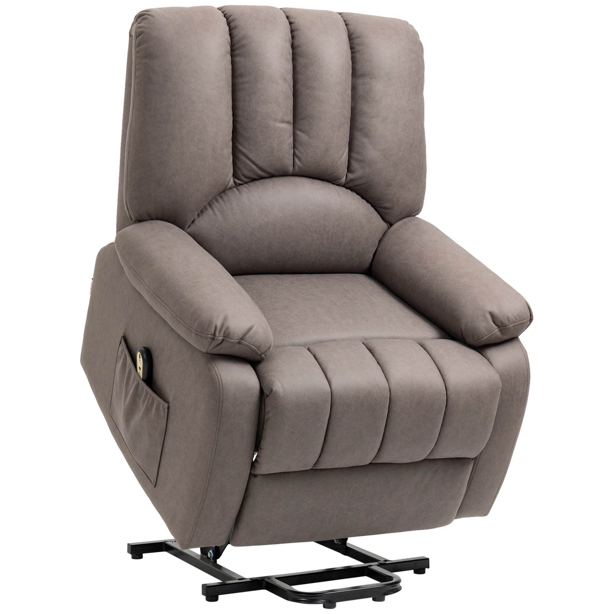 Fauteuil releveur électrique Fauteuil Relax inclinable en microfibre avec Repose-Pied et télécommande - 86 x 92 x 102 cm - Gris - Image 11