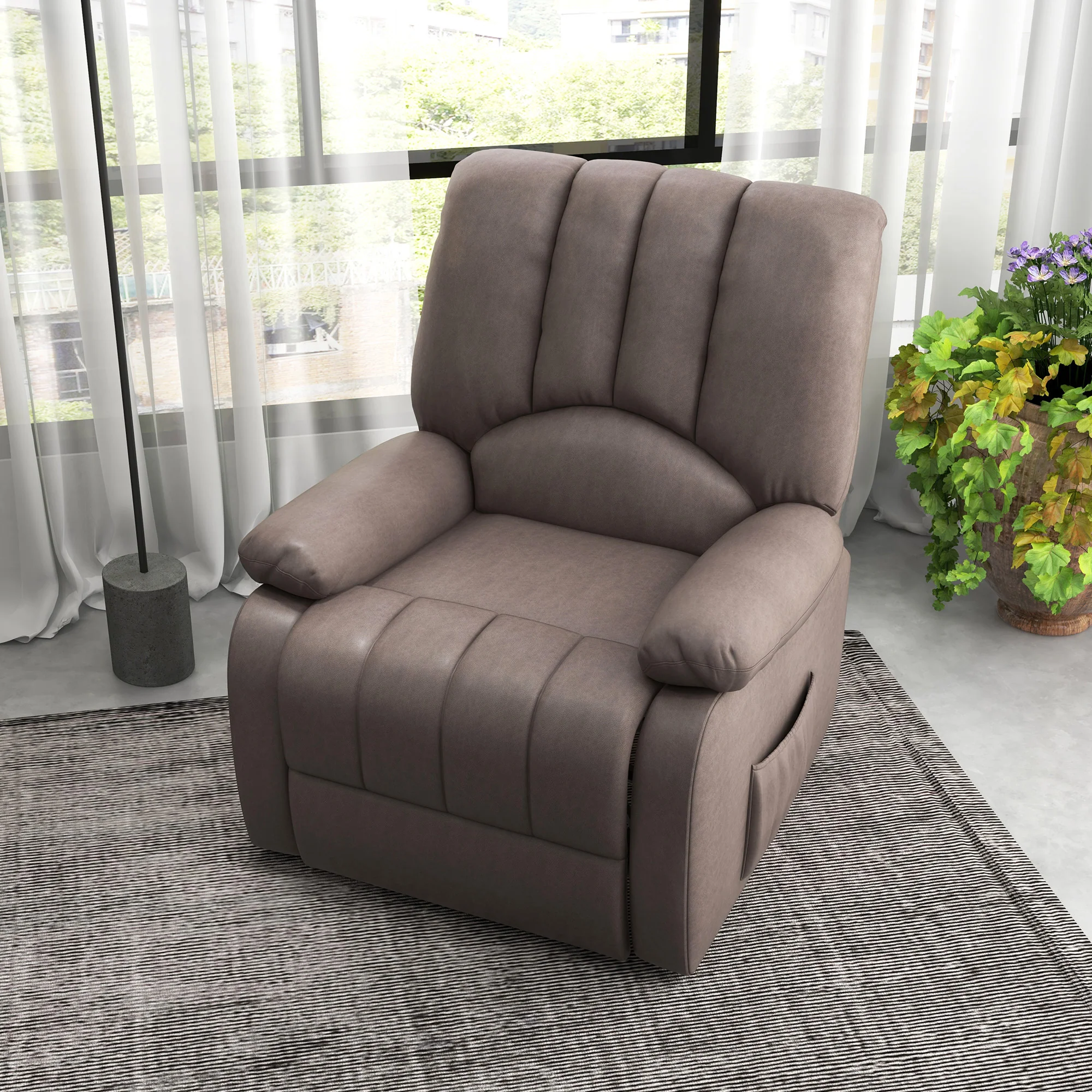 Fauteuil releveur électrique Fauteuil Relax inclinable en microfibre avec Repose-Pied et télécommande - 86 x 92 x 102 cm - Gris - Image 3