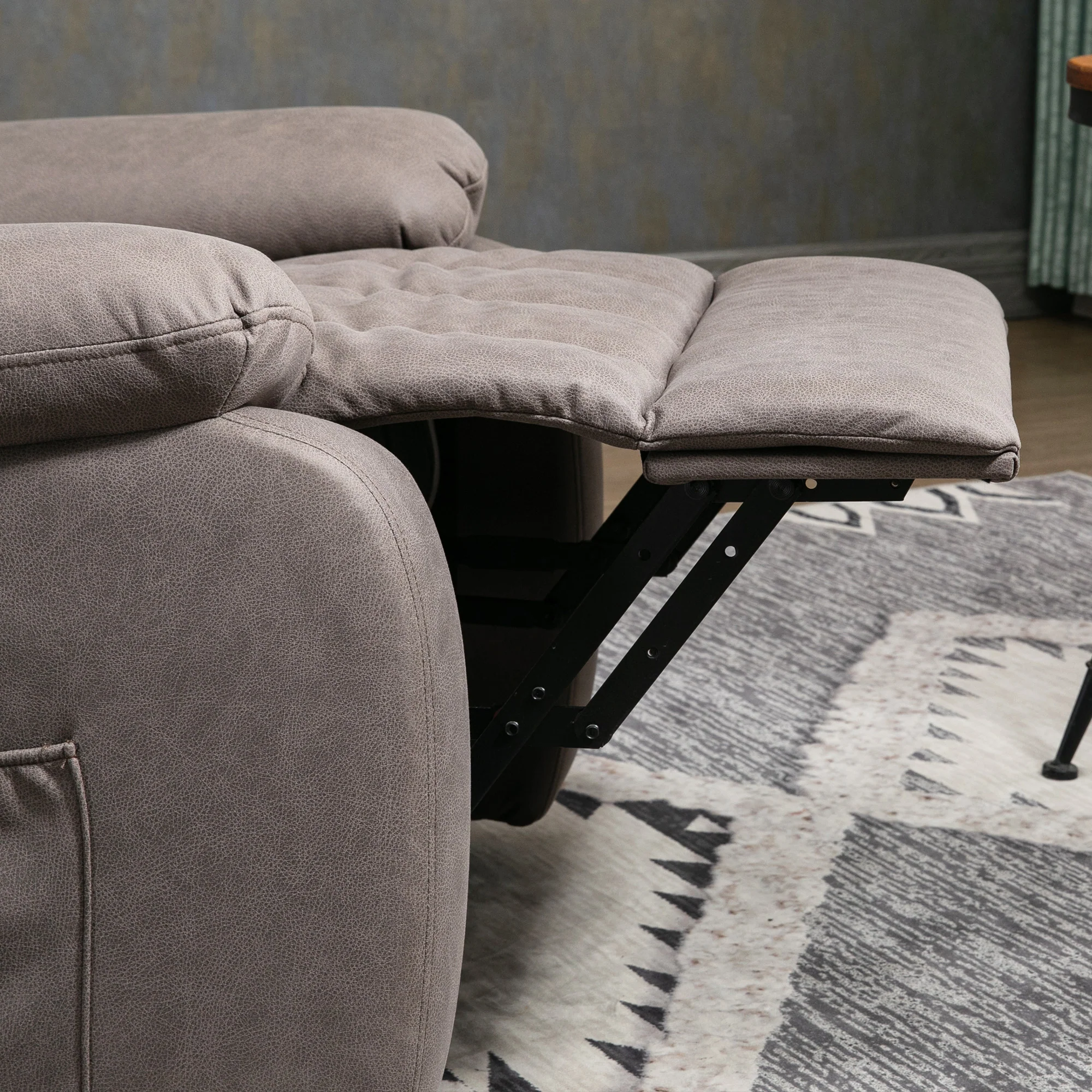 Fauteuil releveur électrique Fauteuil Relax inclinable en microfibre avec Repose-Pied et télécommande - 86 x 92 x 102 cm - Gris - Image 9