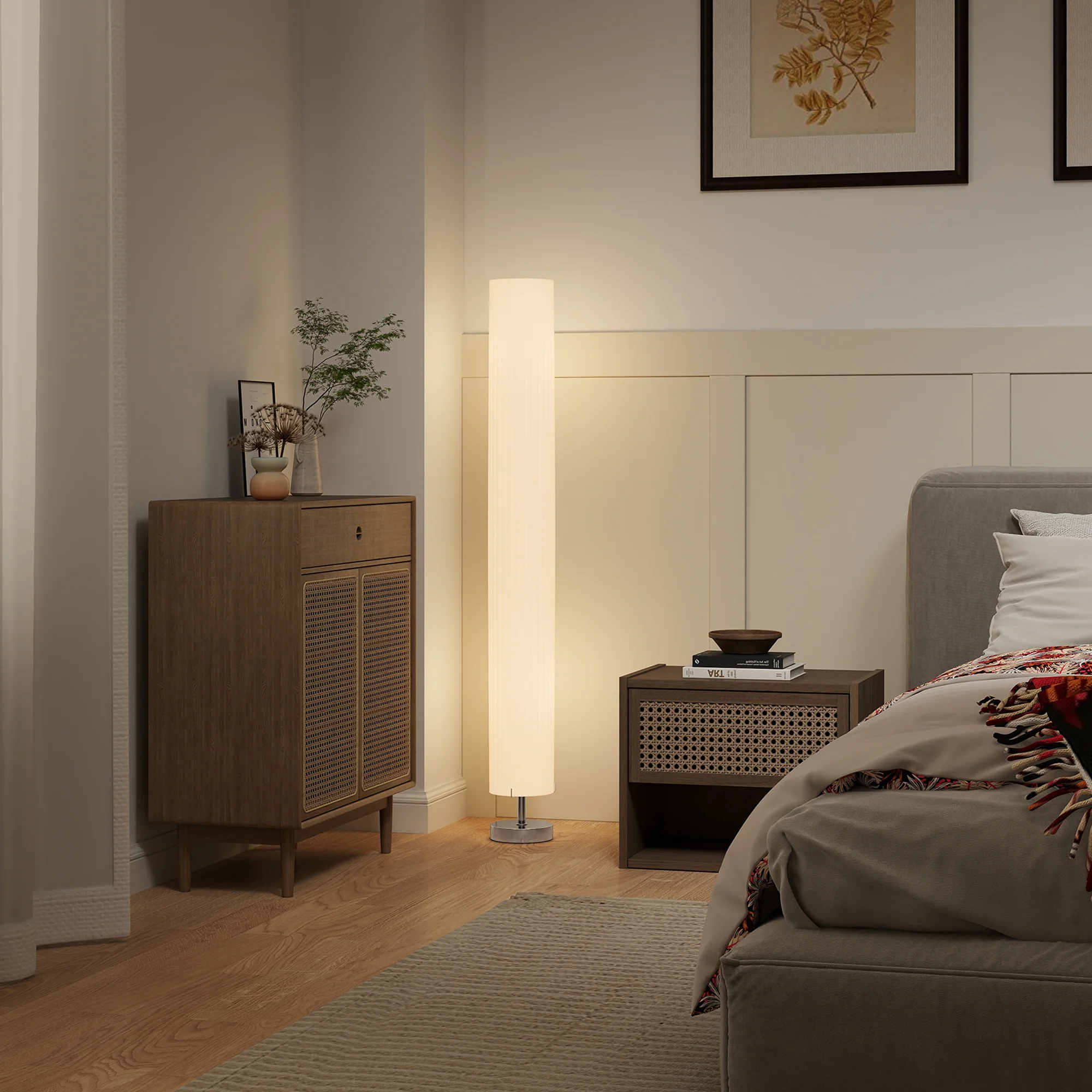 Lampadaire lampe sur pied de salon style moderne lampadaire sur pied avec interrupteur pour salon et chambre 120 cm blanc - Image 10