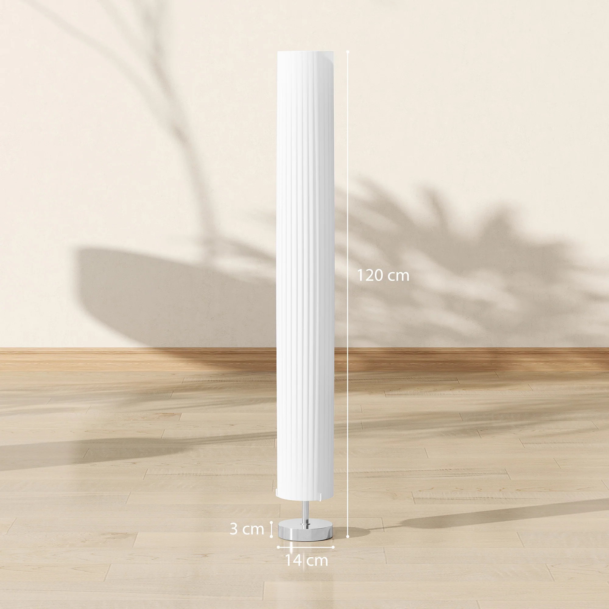 Lampadaire lampe sur pied de salon style moderne lampadaire sur pied avec interrupteur pour salon et chambre 120 cm blanc - Image 4