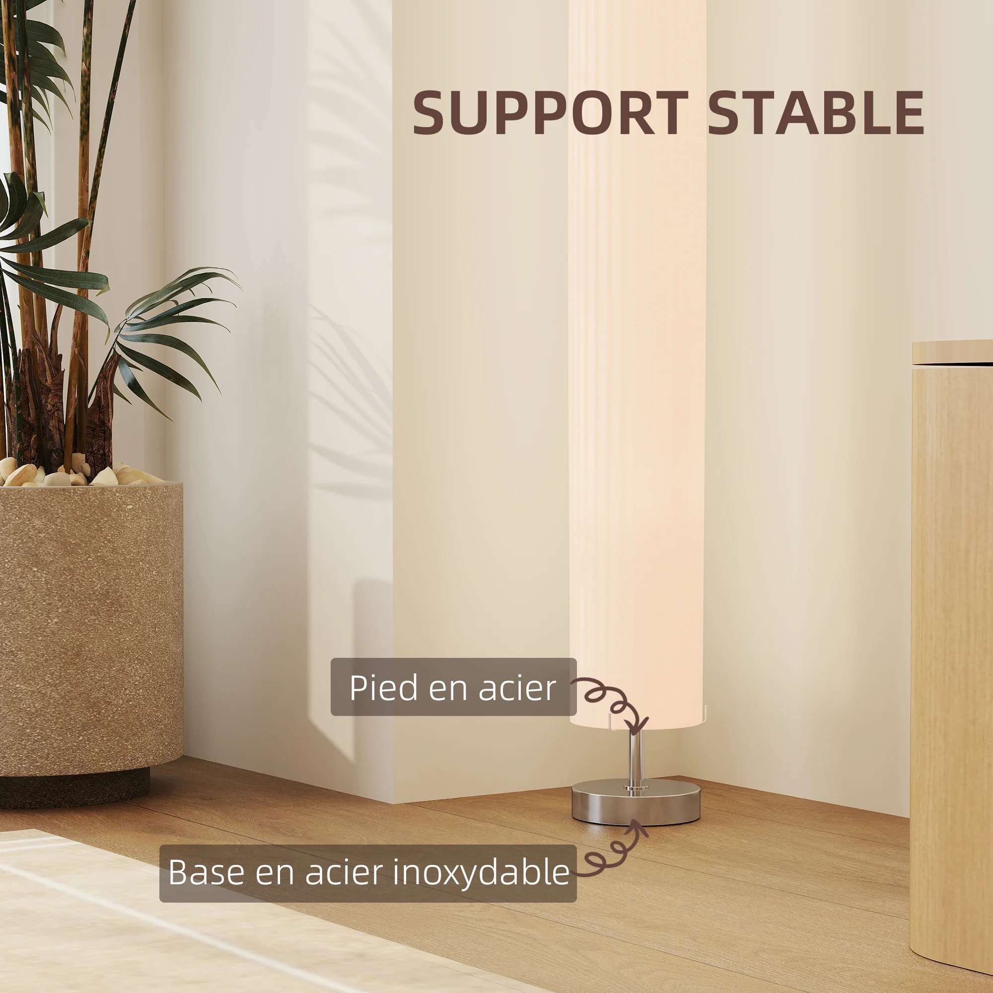 Lampadaire lampe sur pied de salon style moderne lampadaire sur pied avec interrupteur pour salon et chambre 120 cm blanc - Image 6