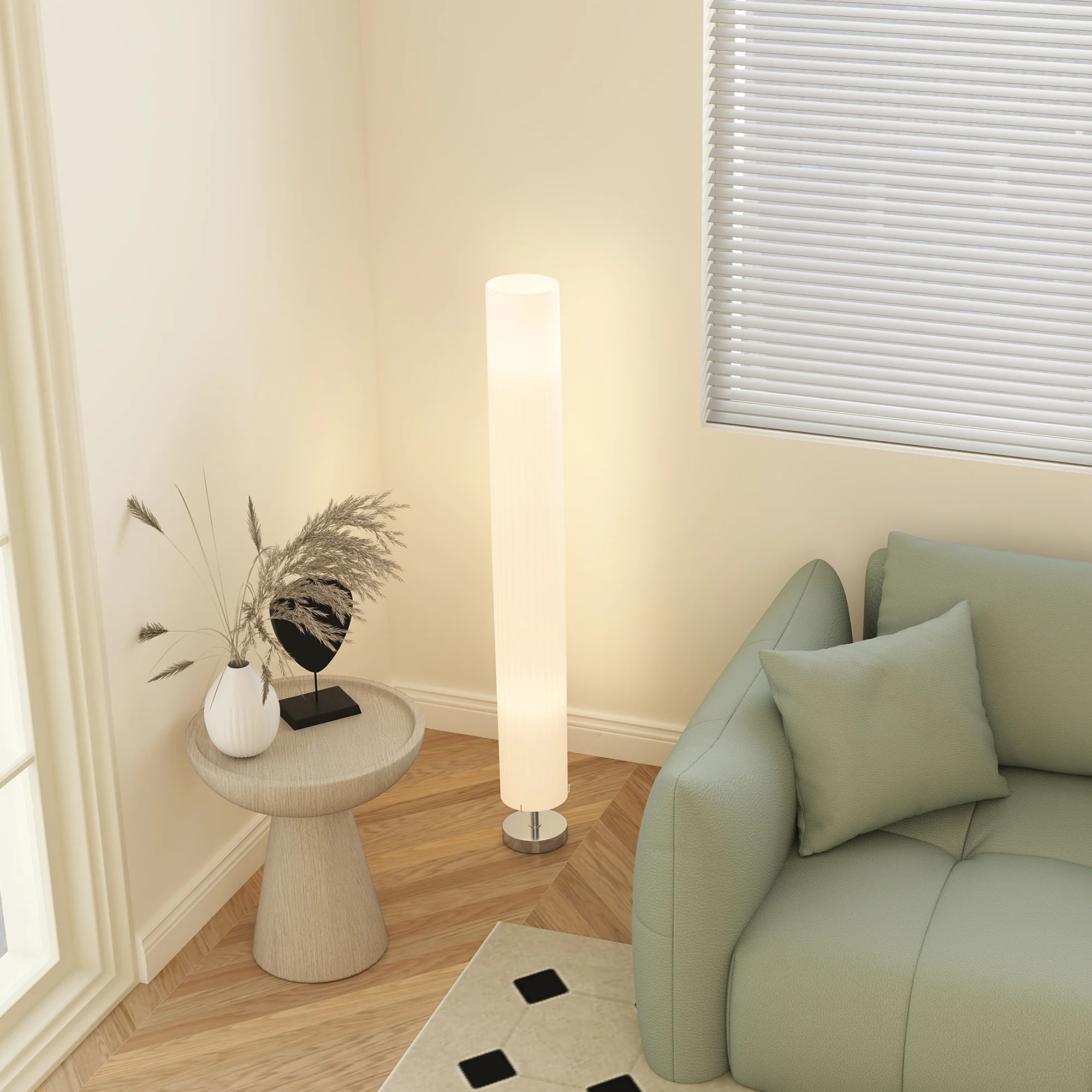 Lampadaire lampe sur pied de salon style moderne lampadaire sur pied avec interrupteur pour salon et chambre 120 cm blanc - Image 8