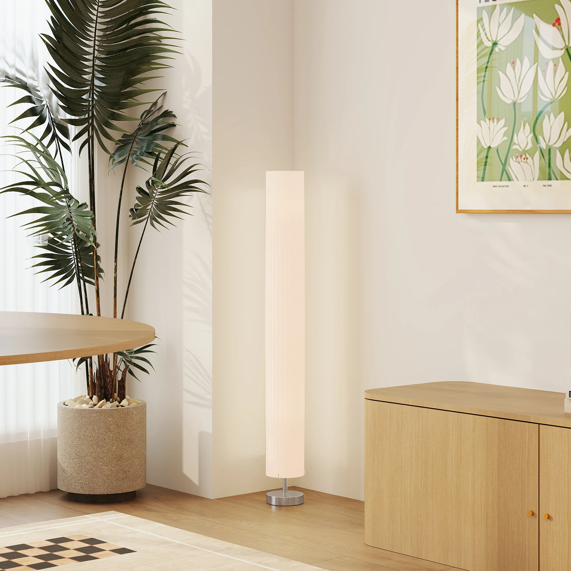 Lampadaire lampe sur pied de salon style moderne lampadaire sur pied avec interrupteur pour salon et chambre 120 cm blanc - Image 9