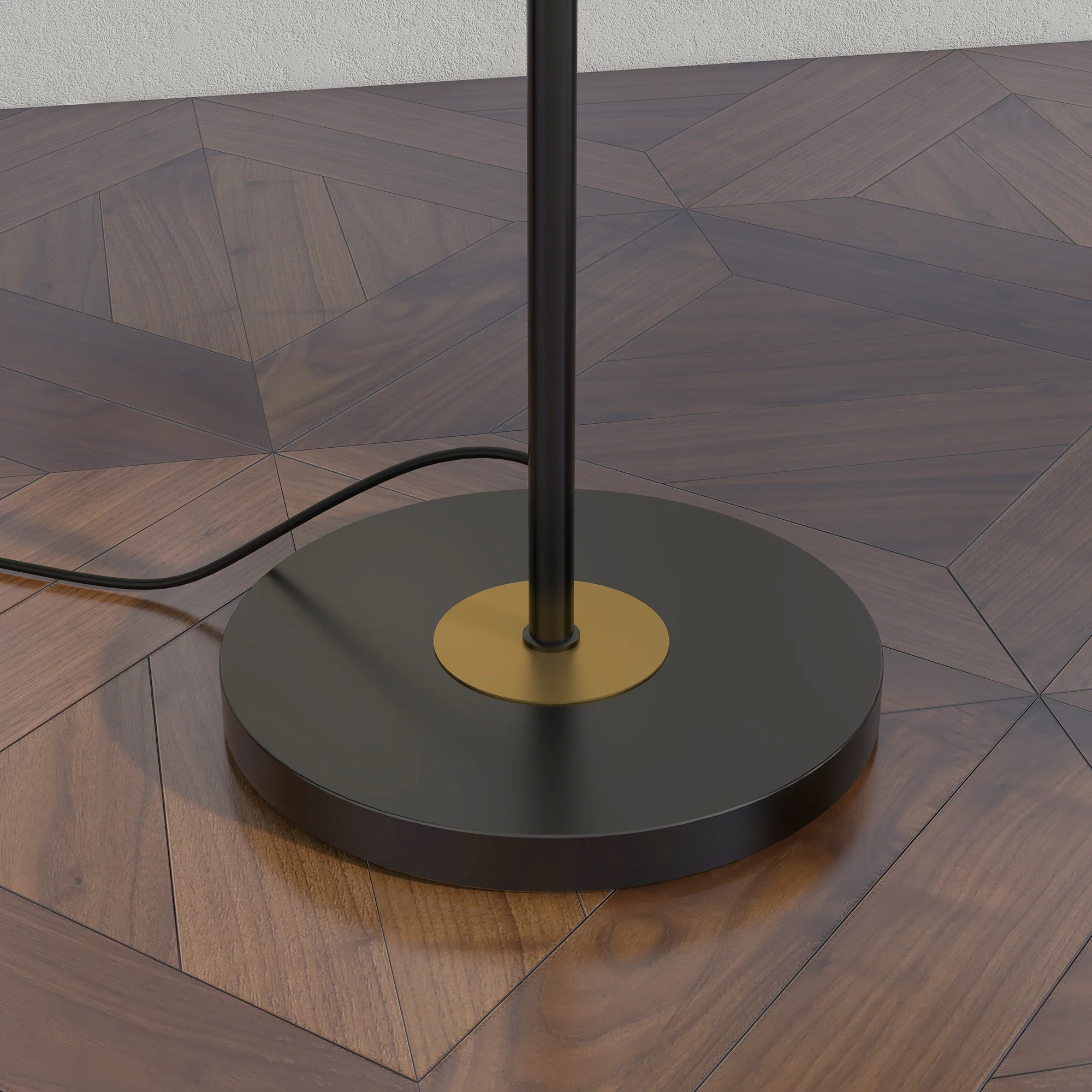 Lampadaire sur pied salon en métal avec 3 abat-jours globe métal chromé 40W ? 36 x 162H cm noir et gris - Image 10