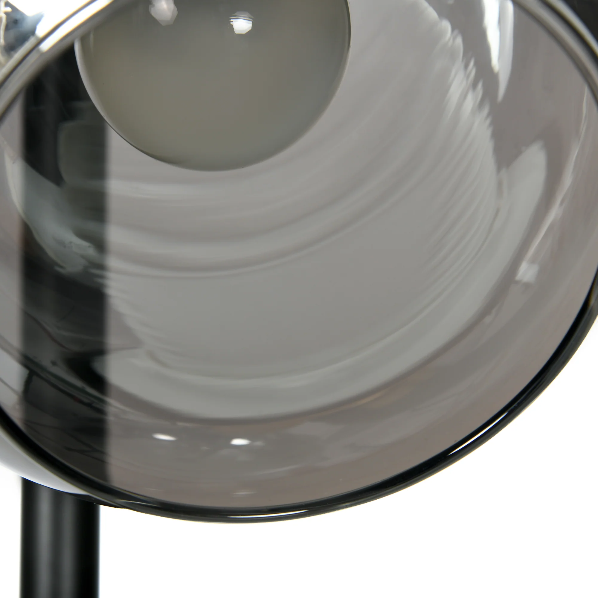 Lampadaire sur pied salon en métal avec 3 abat-jours globe métal chromé 40W ? 36 x 162H cm noir et gris - Image 9