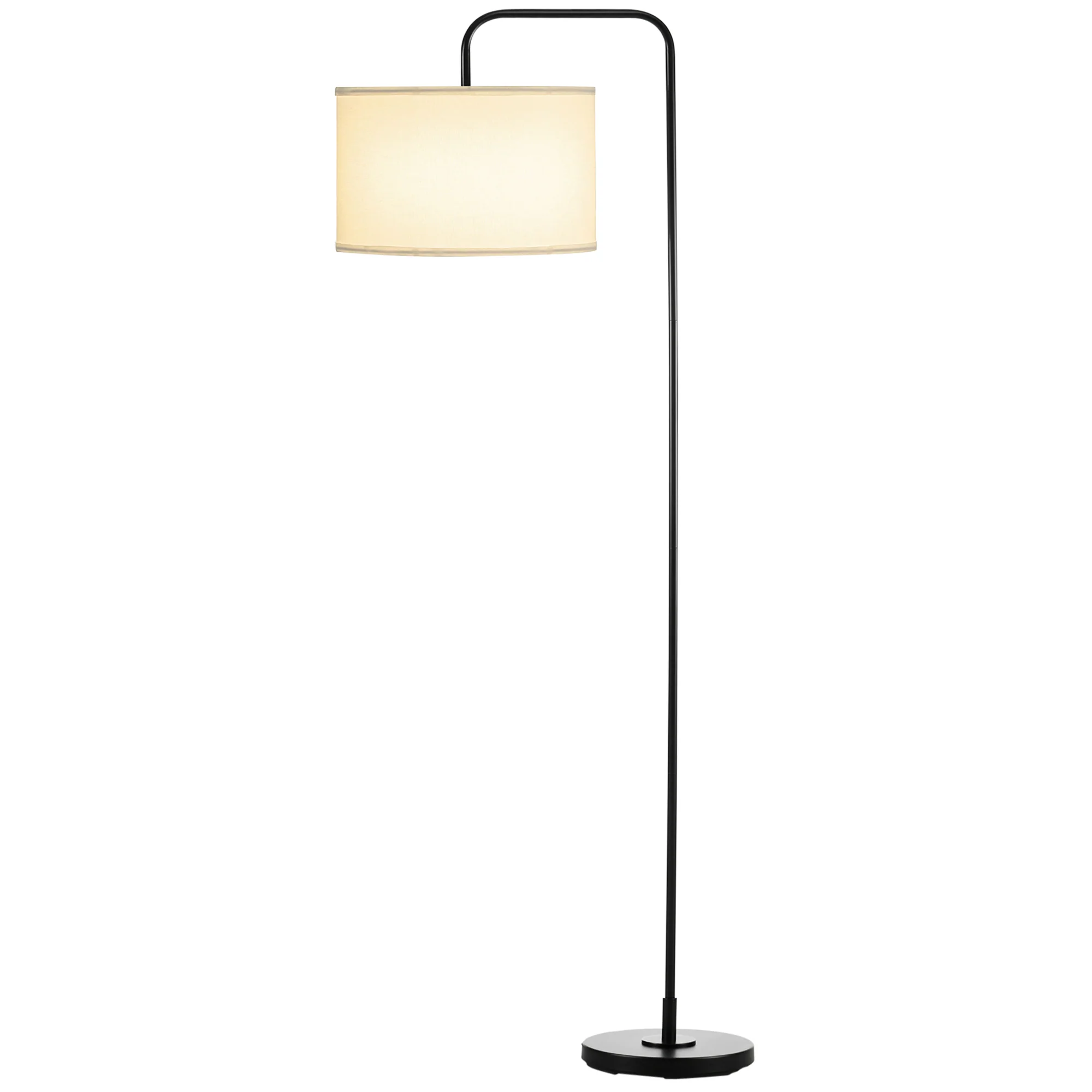 Lampadaire sur pied salon, lampe salon avec abat-jour en tissu effet lin, interrupteur à pied, lampe de lecture en métal, pour salon, chambre, bureau, noir et blanc - Image 11