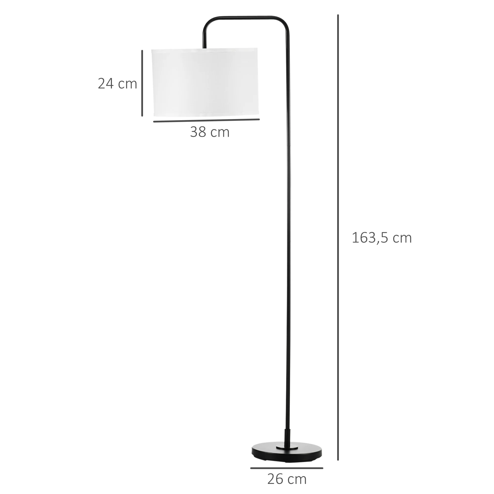 Lampadaire sur pied salon, lampe salon avec abat-jour en tissu effet lin, interrupteur à pied, lampe de lecture en métal, pour salon, chambre, bureau, noir et blanc - Image 4
