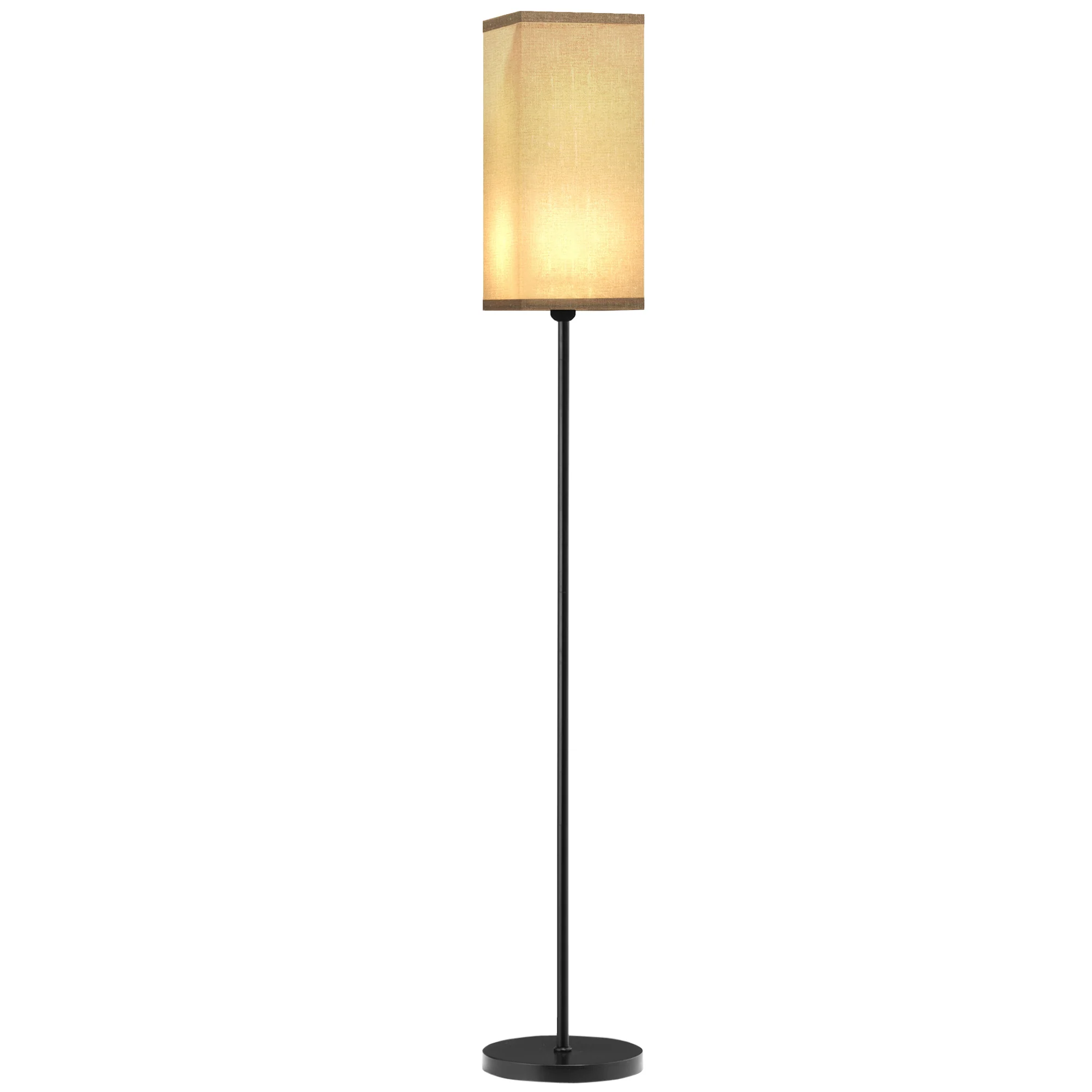 Lampadaire sur pied salon, lampe salon sur pied, avec abat-jour beige effet lin, interrupteur, pour chambre à coucher, noir - Image 11