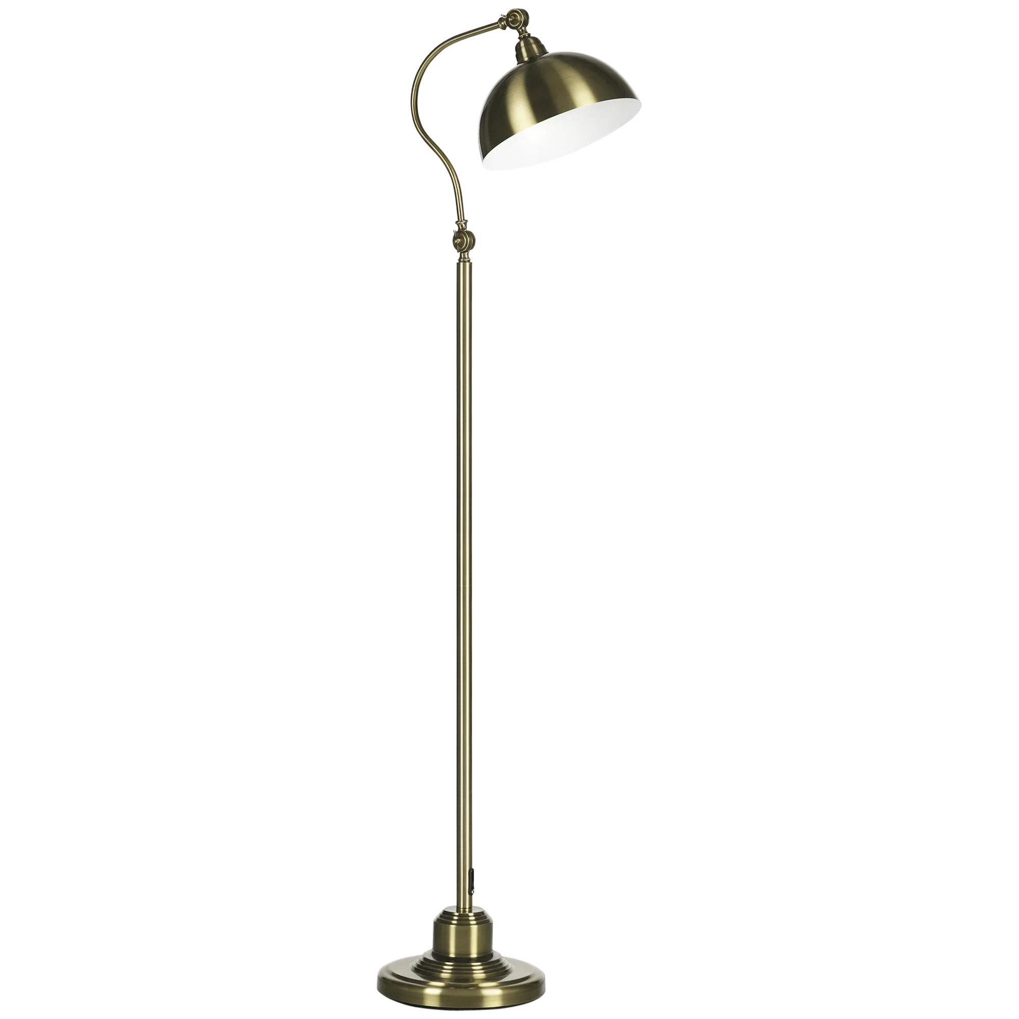 Lampadaire sur pied salon rotatif à 180°, lampadaire à arc avec abat-jour réglable, interrupteur, lampe sur pied E27, lampe de lecture en métal, pour salon, chambre, bureau, bronze - Image 11