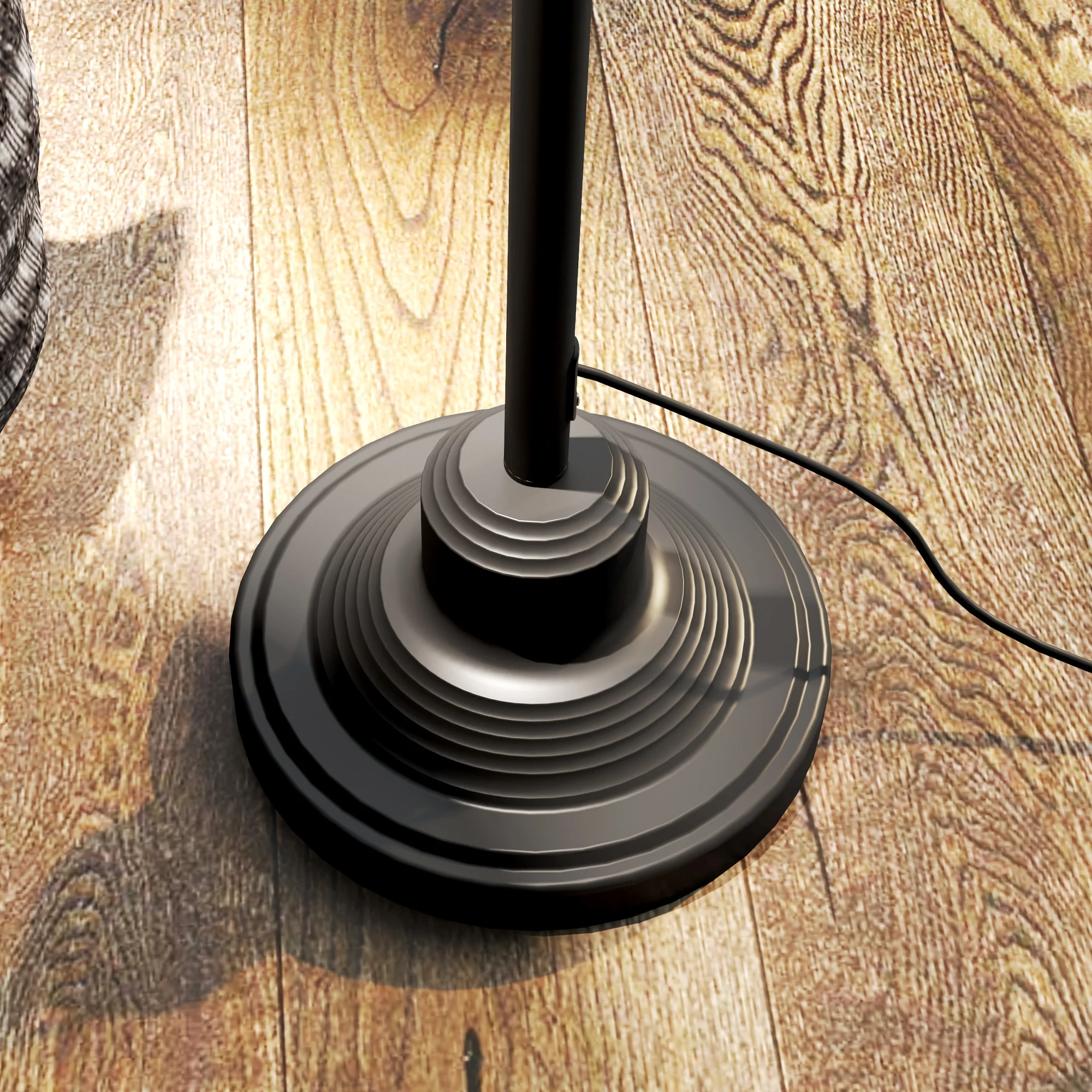 Lampadaire sur pied salon rotatif à 180°, lampadaire à arc avec abat-jour réglable, interrupteur, lampe sur pied E27, lampe de lecture en métal, pour salon, chambre, bureau, noir - Image 10
