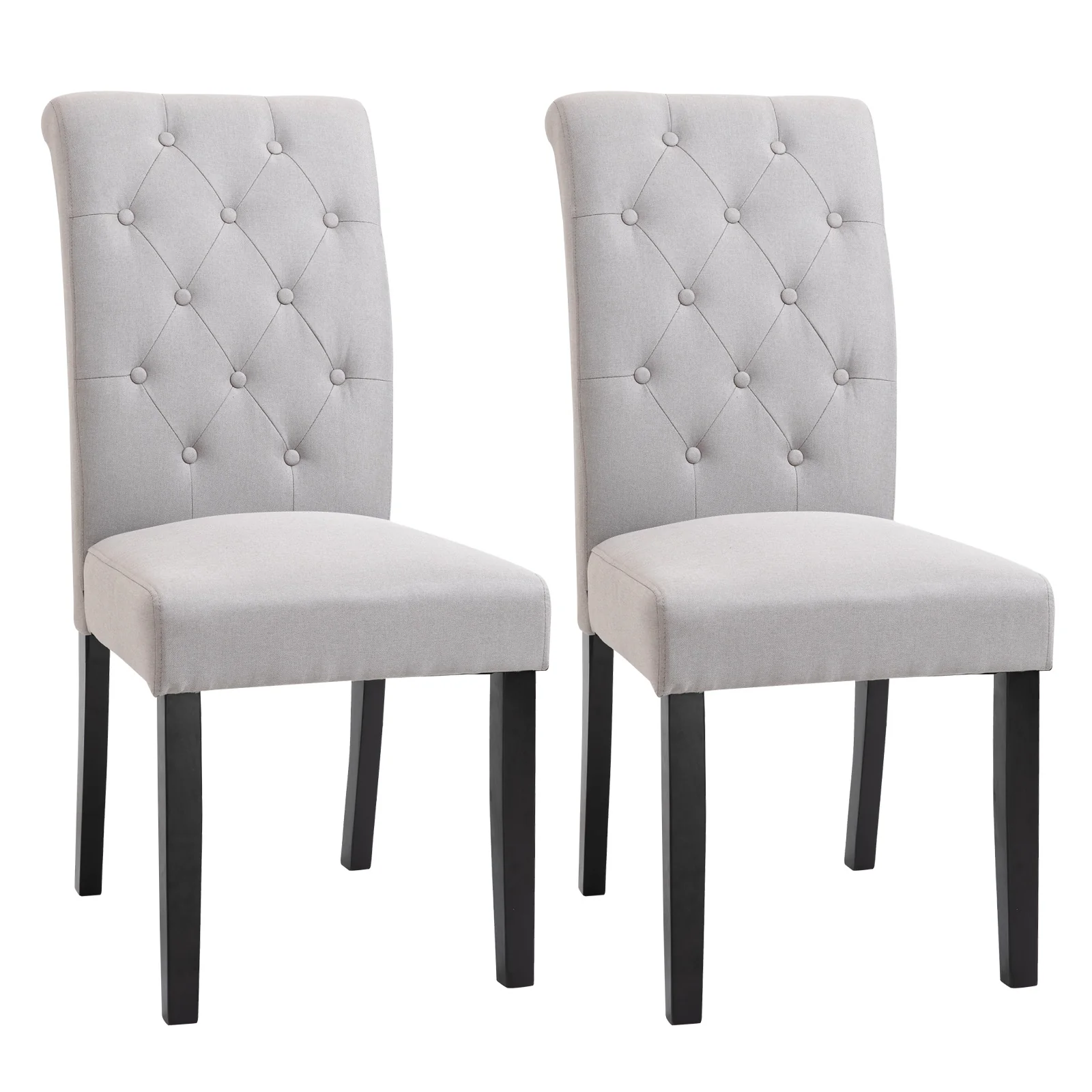 Lot de 2 chaises de Salle à Manger Chaise de cuicine Grand Confort Pieds en Bois Lin 47 x 61 x 101 cm - Image 11