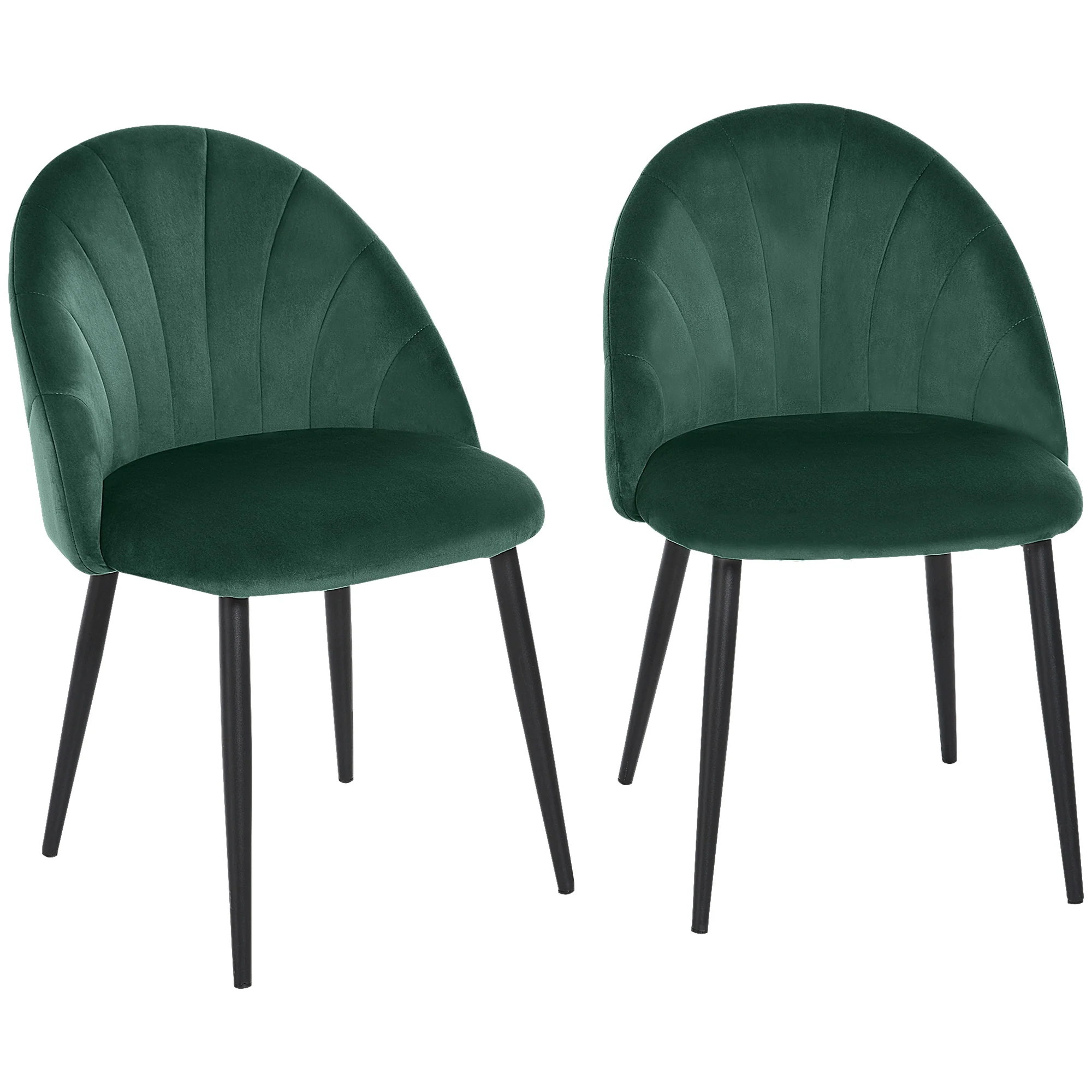 Lot de 2 chaises de Salle à Manger Chaise de Cuisine Velours Pieds métal vert dim. 52L x 54l x 79H cm - Image 2