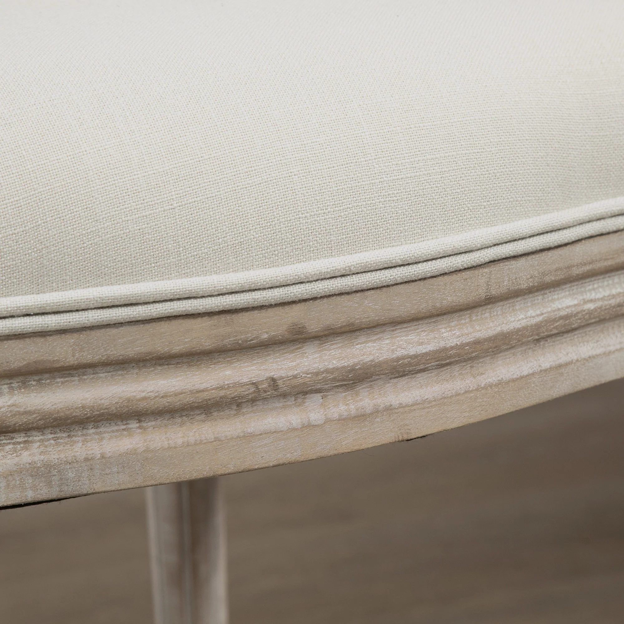 Lot de 2 chaises de Salle à Manger - Chaise de Salon médaillon Style Louis XVI - Bois Massif sculpté, patiné - Aspect Lin Beige - Image 8