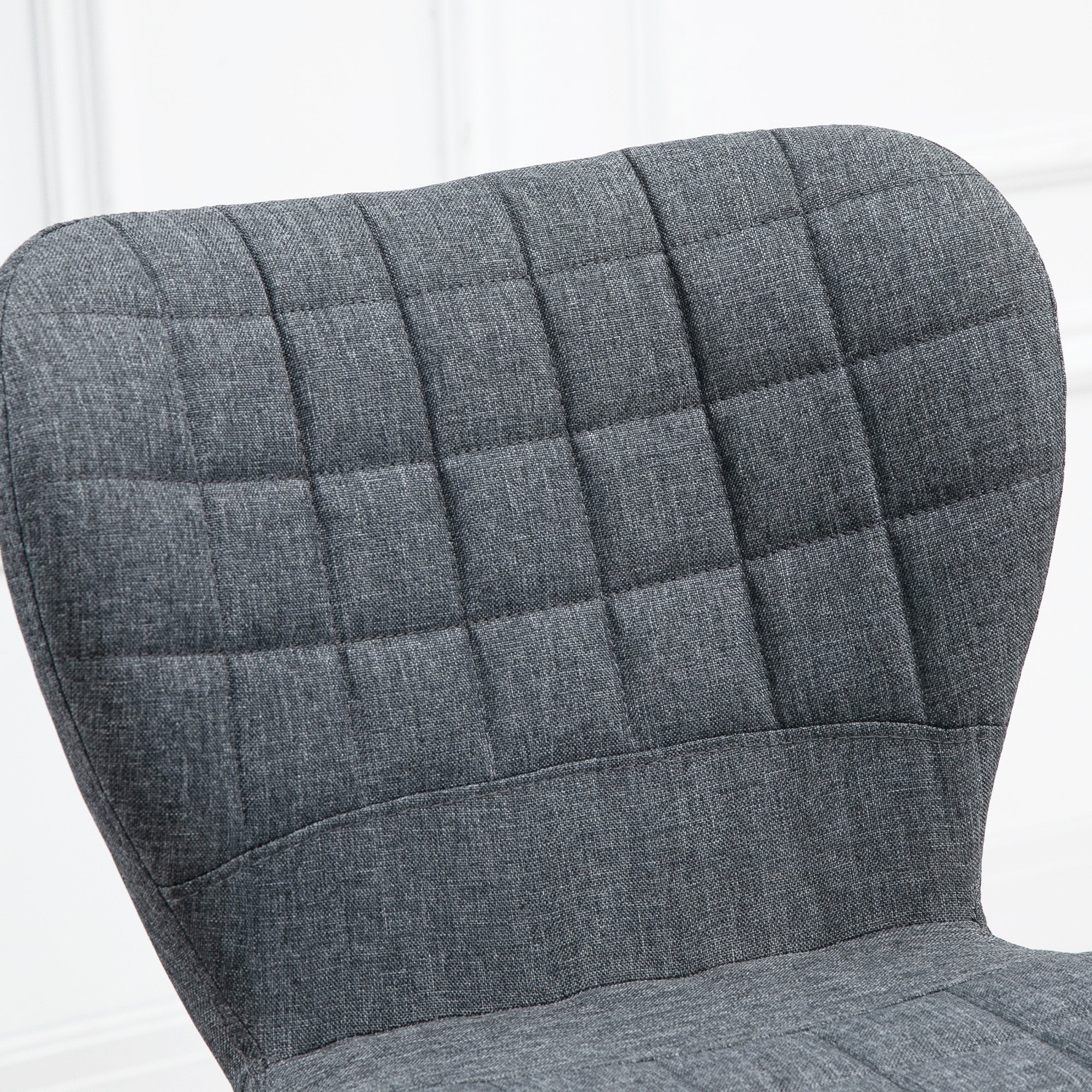 Lot de 2 Tabouret de Bar Design Dossier incurvé capitonné Hauteur d'assise réglable 61-81 cm pivotant 360° Repose-Pied Velours Gris - Image 6