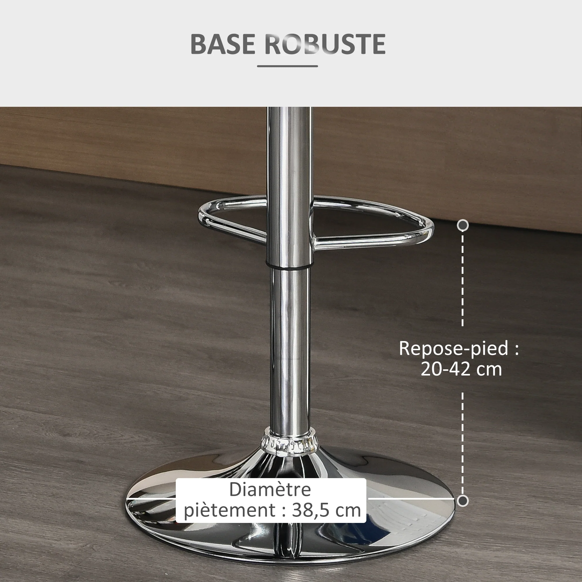 Lot de 2 Tabourets de Bar Design Contemporain Hauteur d'assise réglable 59-81 cm pivotant 360° Lin Gris - Image 8