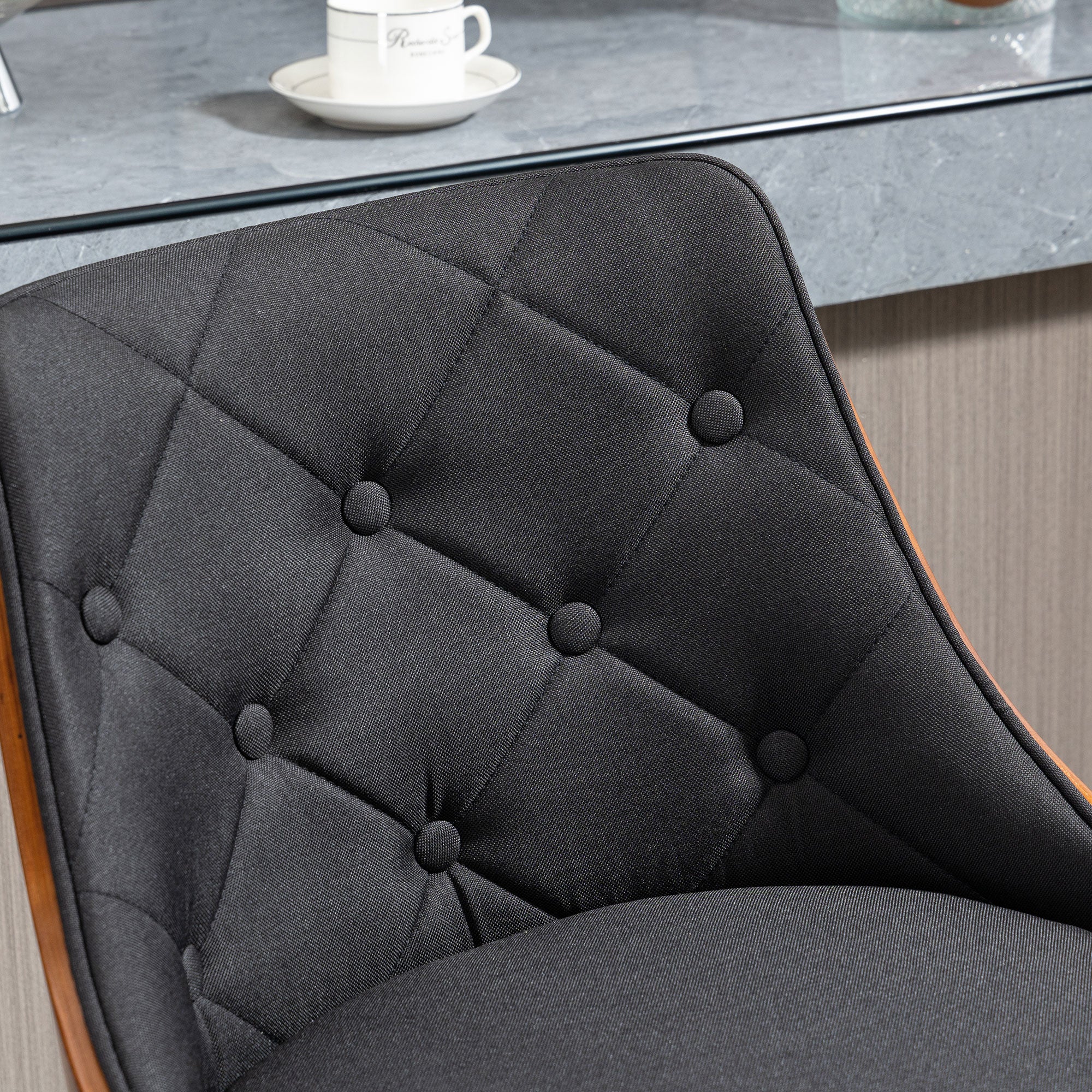Lot de 2 tabourets de bar Réglable en Hauteur Rotatif sur 360°, Chaise Bar Haute avec Repose-pieds, tissu capitonné - Image 8