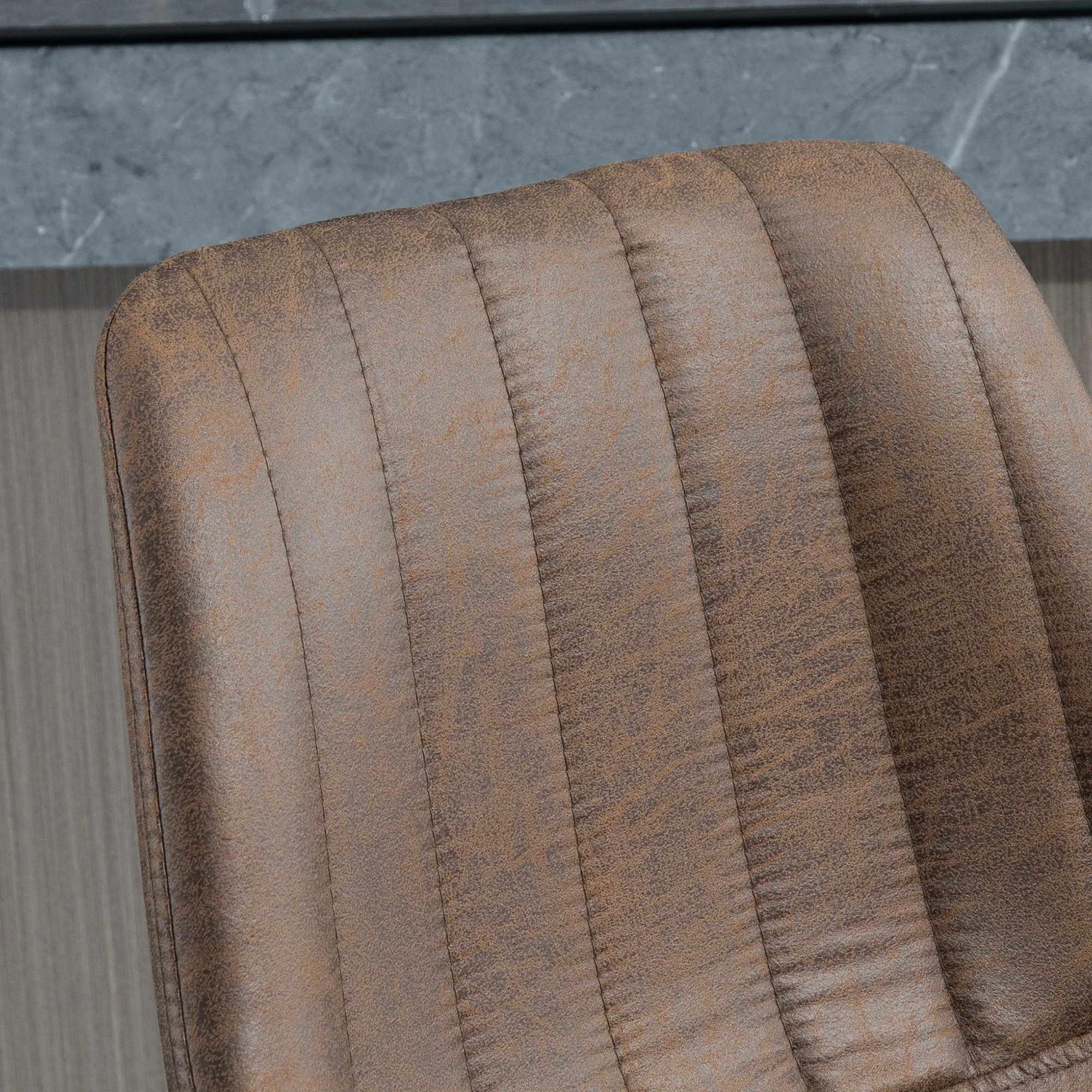 Lot de 2 tabourets de bar tabouret haut style vintage hauteur réglable pivotant avec repose-pied marron - Image 10