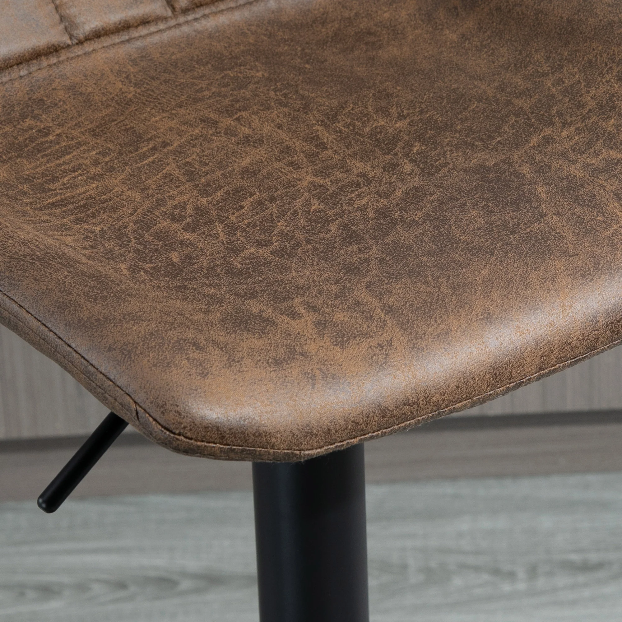Lot de 2 tabourets de bar tabouret haut style vintage hauteur réglable pivotant avec repose-pied marron - Image 8