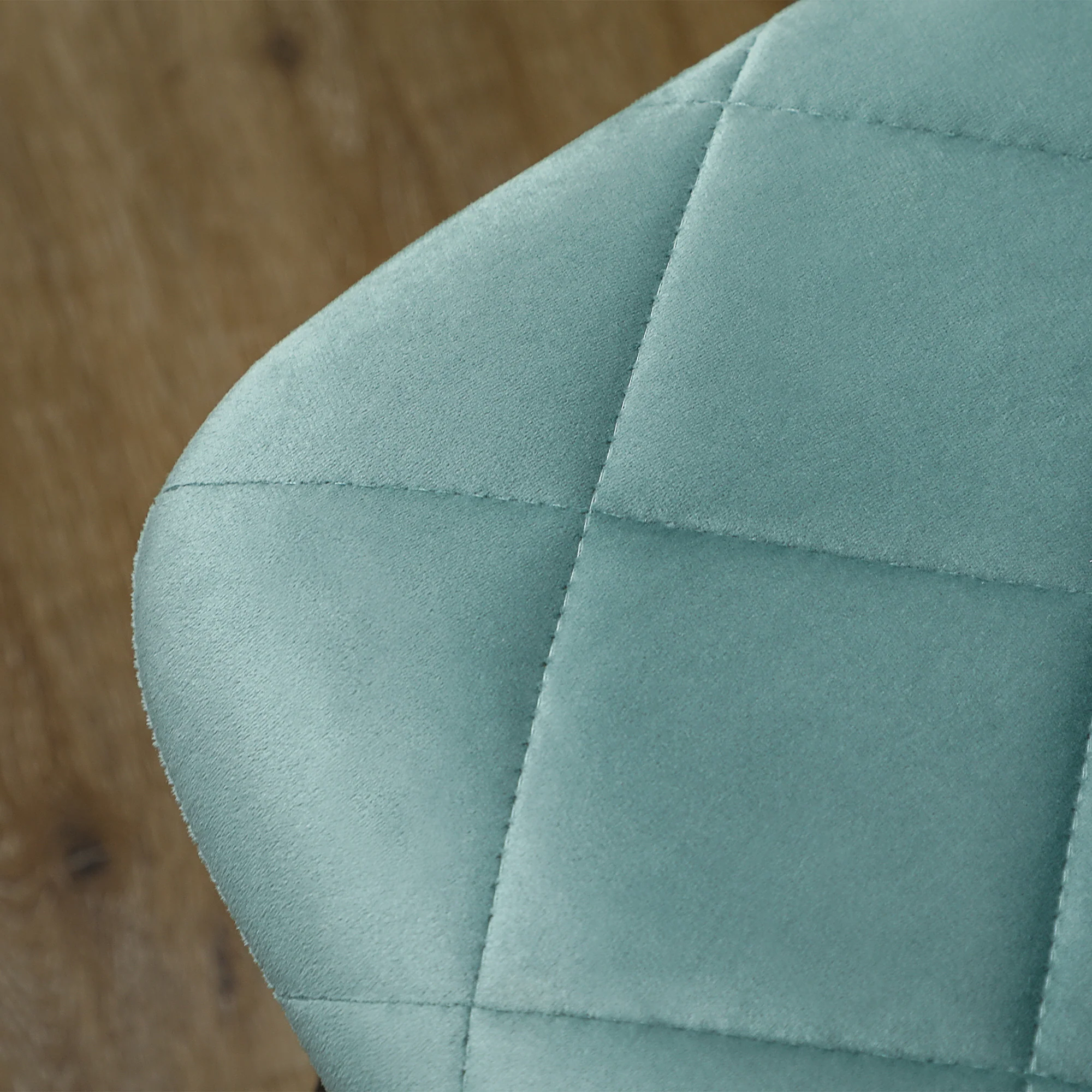 Lot de 4 chaises de salle à manger, chaises de cuisine rembourrées avec dossier haut, pieds en acier et tissu effet velours, pour salon, chambre, cuisine, vert - Image 9