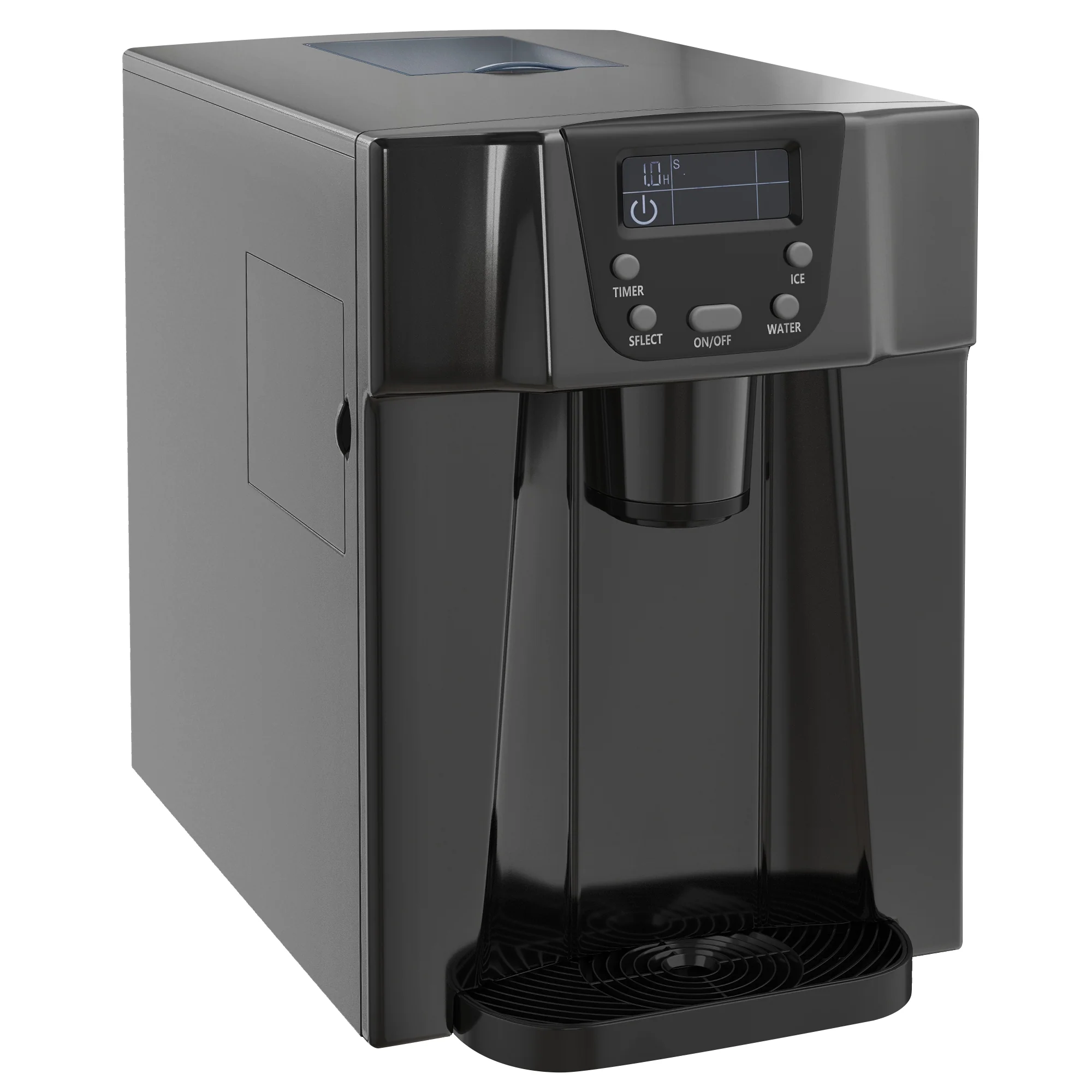 Machine à glaçons avec distributeur d'eau, 12kg en 24h, 9 glaçons en 6-10 minutes, ice maker portable, taille de glaçon réglable, minuterie, pour maison, cuisine, bureau, bar, noir - Image 10