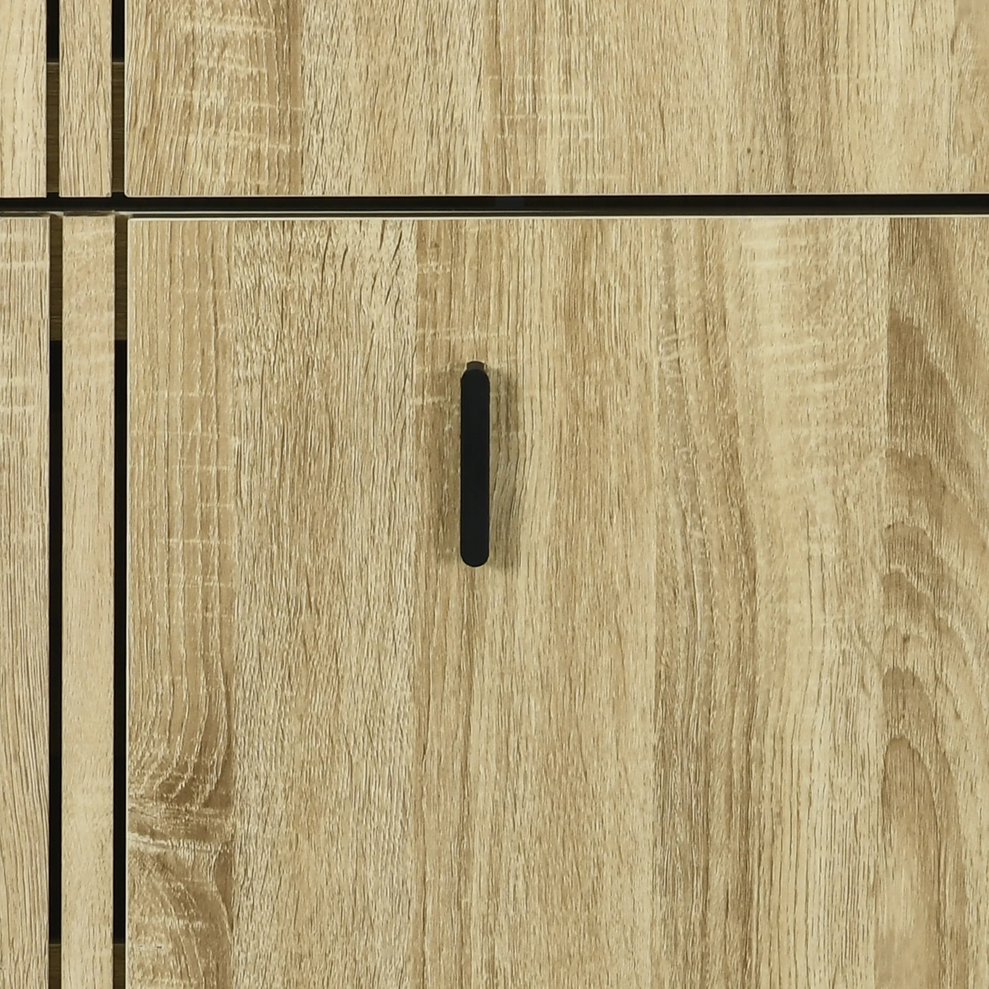 Meuble à chaussures à 3 abattants, 18 paires, armoire à chaussures 3 compartiments, grande capacité pour entrée, couloir, salon, 63 x 24 x 117 cm, chêne - Image 10