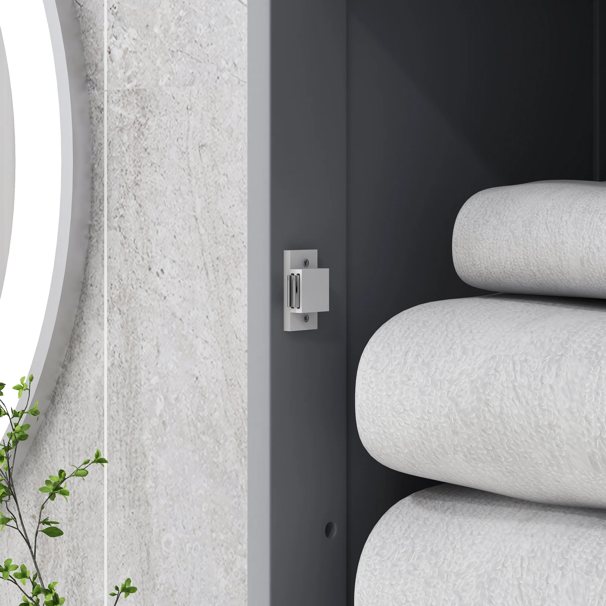 Meuble Colonne de Salle de Bain Placard Porte Acrylique 2 étagères Placard Porte 1 étagère tiroir MDF Gris - Image 10