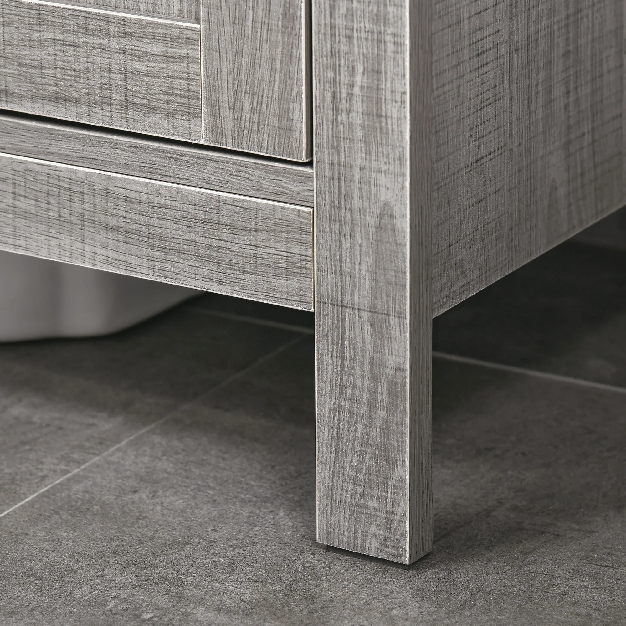 Meuble sous lavabo meuble sous évier meuble de salle de bain sous lavabo avec 2 portes et étagère - 60 x 30 x 60 cm - gris - Image 10