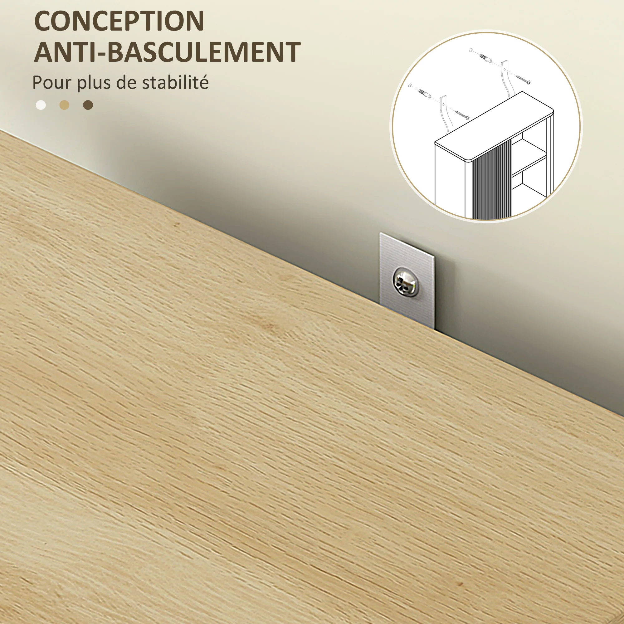 Meuble WC dessus de toilette meuble toilettes WC rangement armoire de rangement de salle de bain avec porte coulissante, compartiments et étagère réglable, 65 x 25 x 170 cm, bois naturel - Image 9