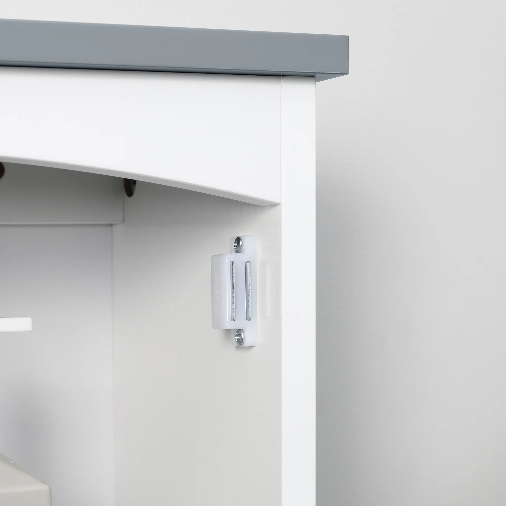 Meuble wc suspendu armoire à pharmacie murale armoire salle de bain rangement avec porte et étagère réglable - 41 x 18,5 x 52 cm - MDF - blanc - Image 10