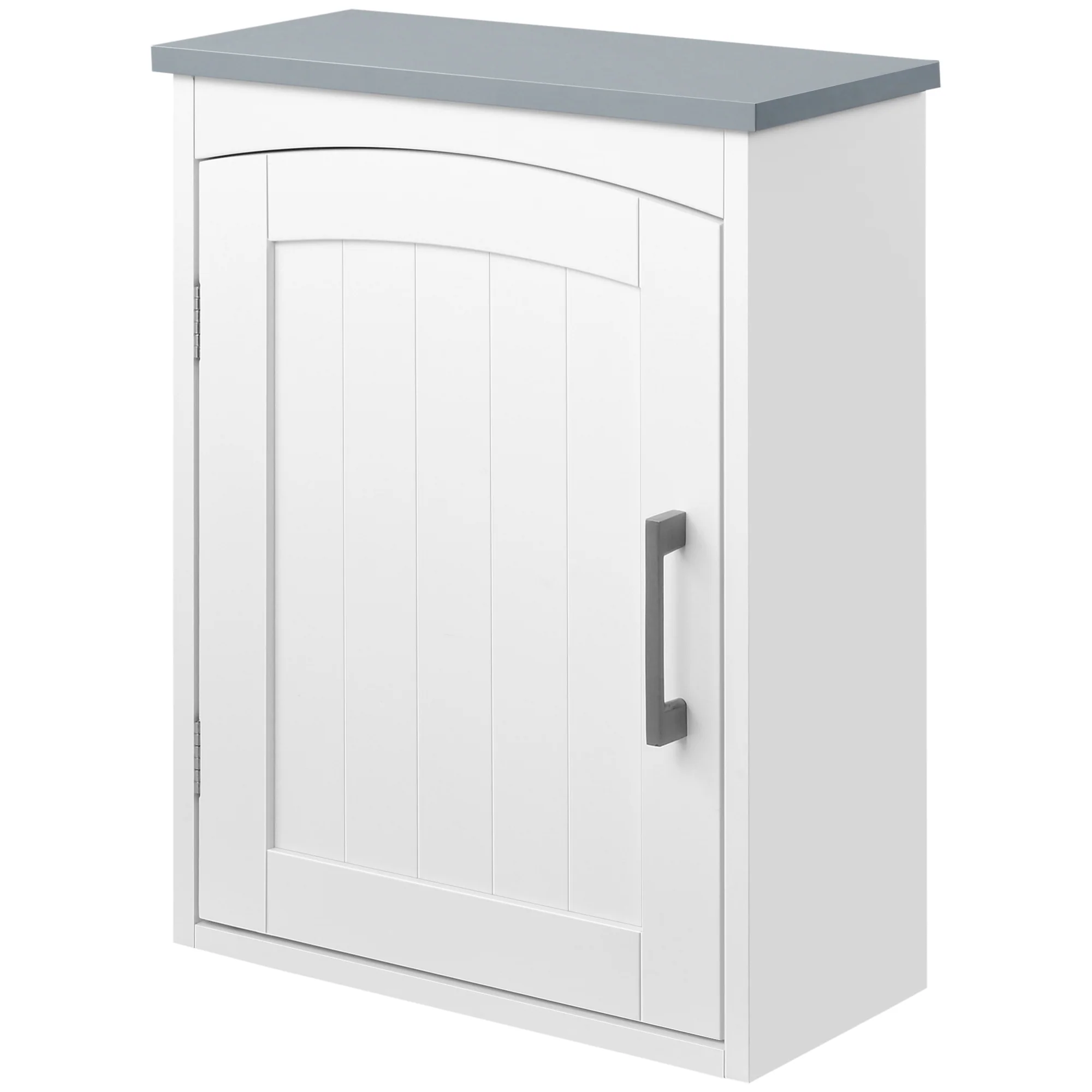 Meuble wc suspendu armoire à pharmacie murale armoire salle de bain rangement avec porte et étagère réglable - 41 x 18,5 x 52 cm - MDF - blanc - Image 11