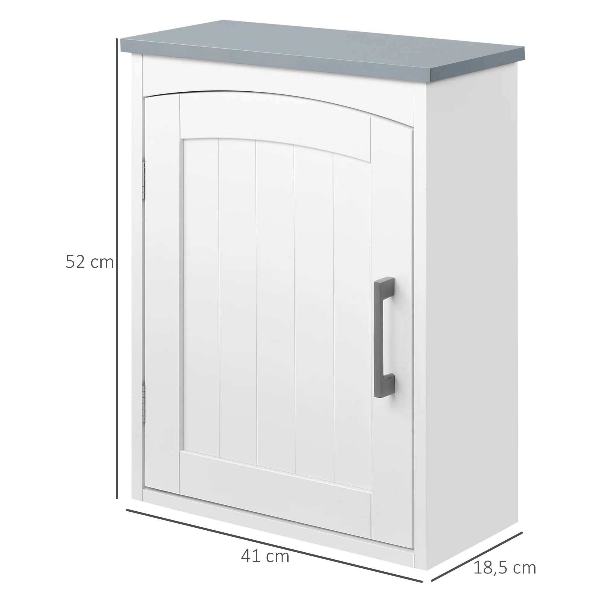 Meuble wc suspendu armoire à pharmacie murale armoire salle de bain rangement avec porte et étagère réglable - 41 x 18,5 x 52 cm - MDF - blanc - Image 4