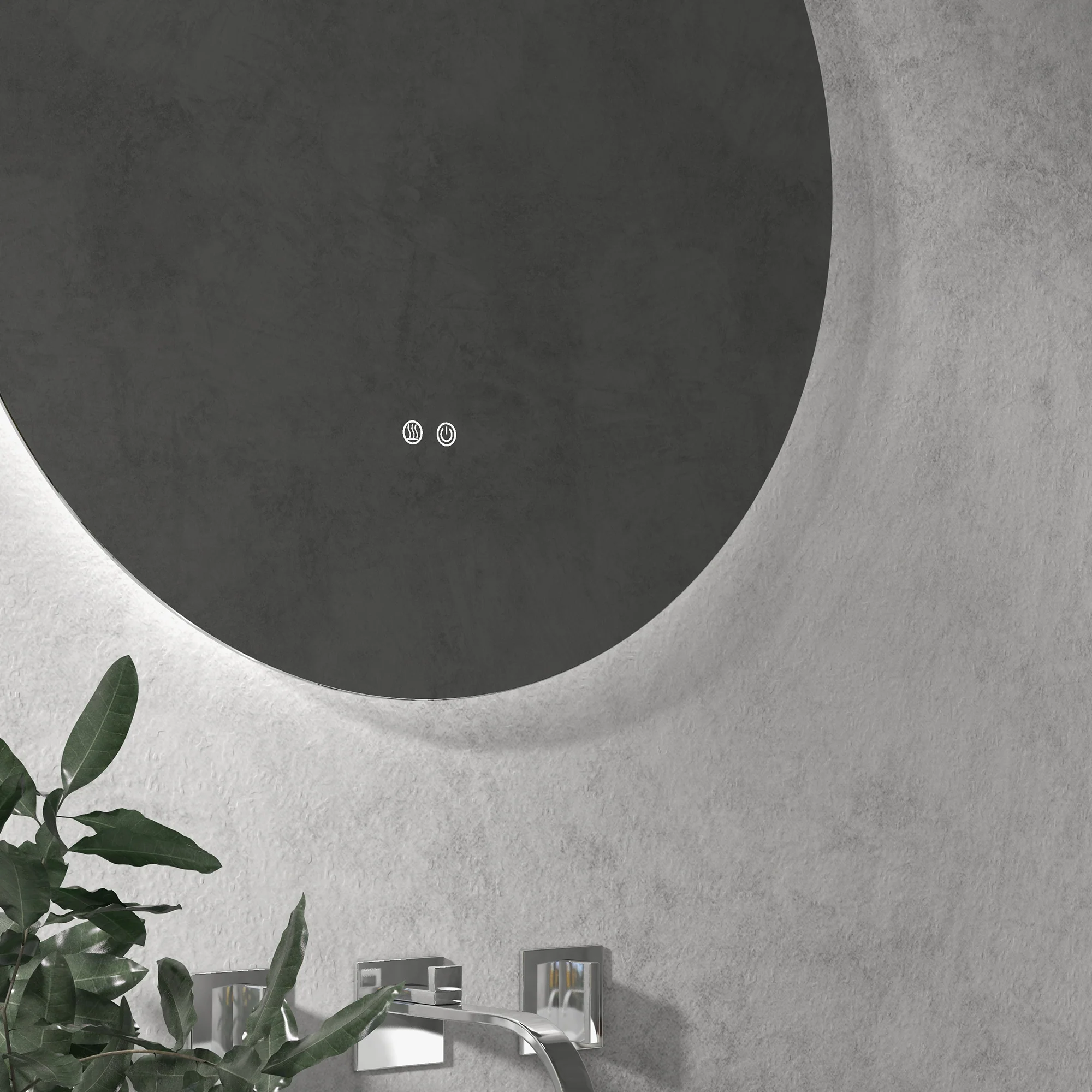 Miroir rond lumineux LED miroir mural de salle de bain 60 cm avec éclairage interrupteur tactile système antibuée luminosité réglable 29 W blanc et argent - Image 10