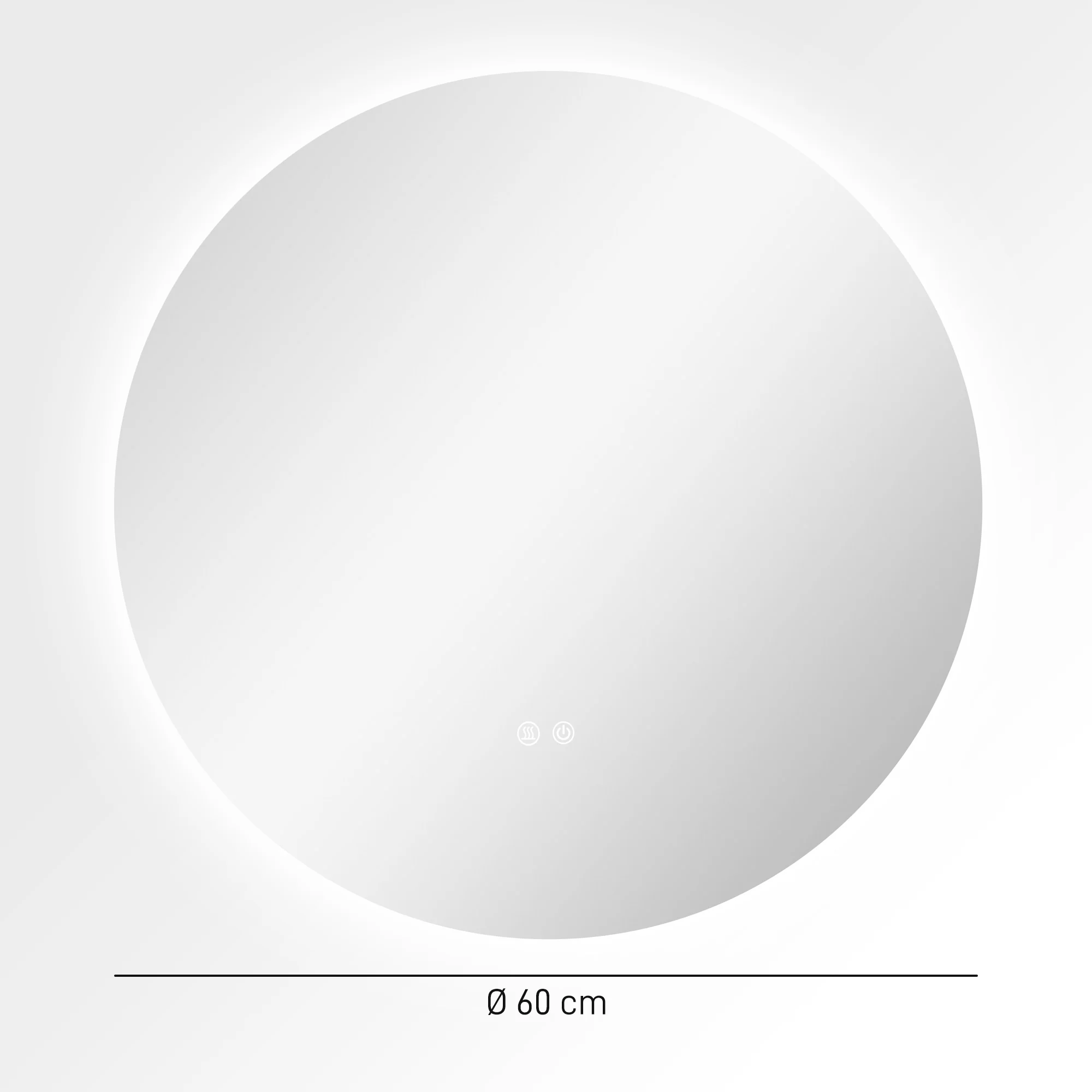 Miroir rond lumineux LED miroir mural de salle de bain 60 cm avec éclairage interrupteur tactile système antibuée luminosité réglable 29 W blanc et argent - Image 4